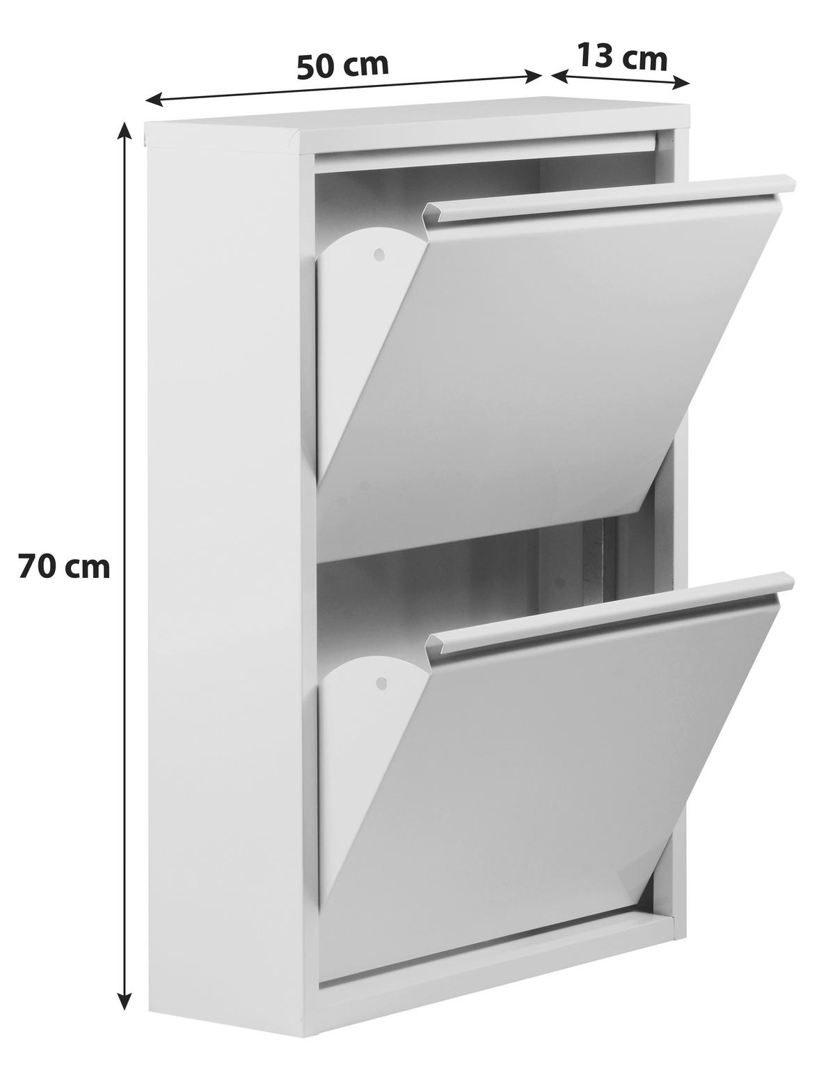 Schuhkipper Casa Weiß 2 Klappen B: 50 cm - Basics, Metall (50/70/13cm)