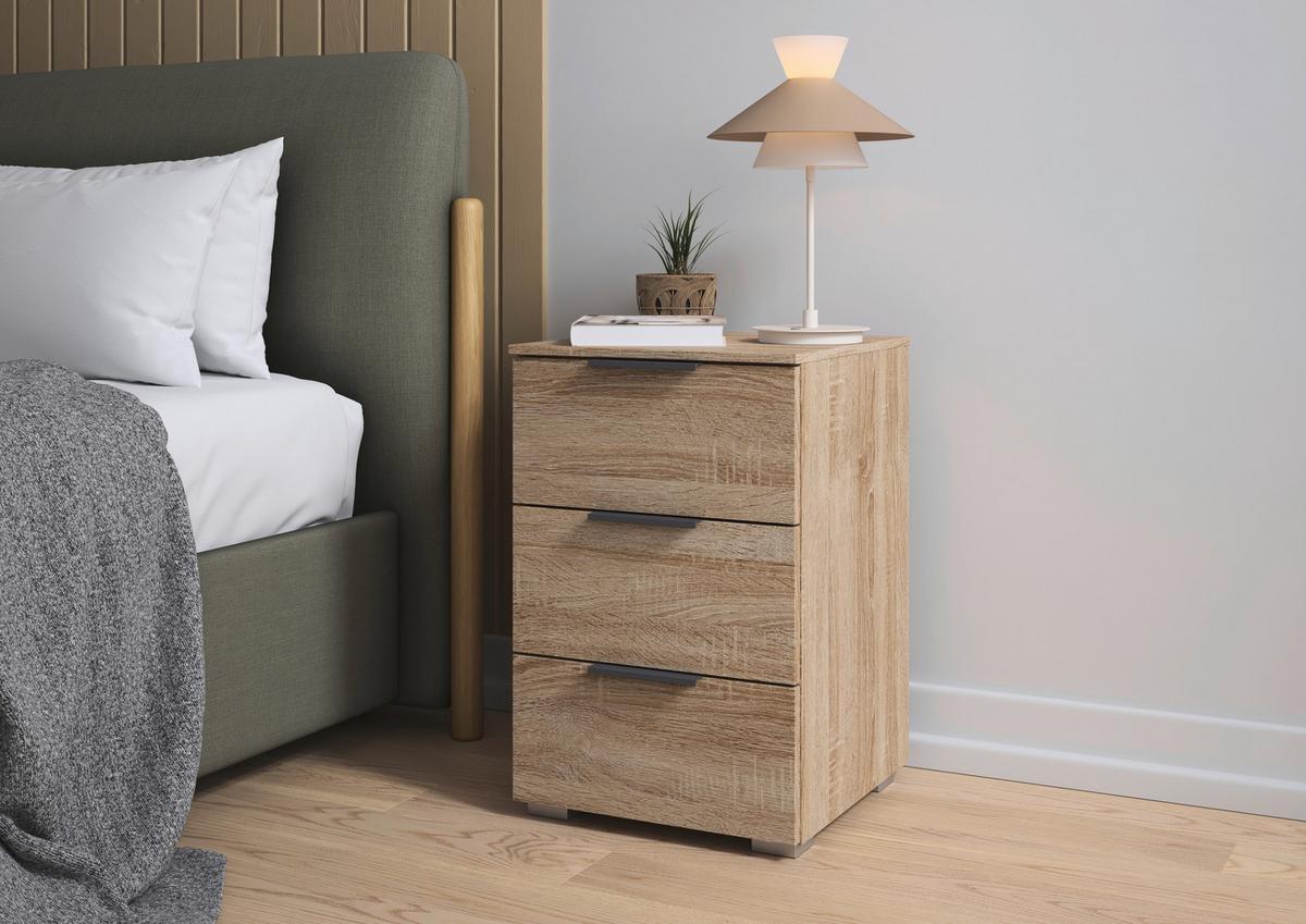 Nachtkästchen Alabama Sonoma Eiche B: 40 Cm - Alufarben/Sonoma Eiche, MODERN, Holzwerkstoff (40/61/42cm) - Rauch Möbel