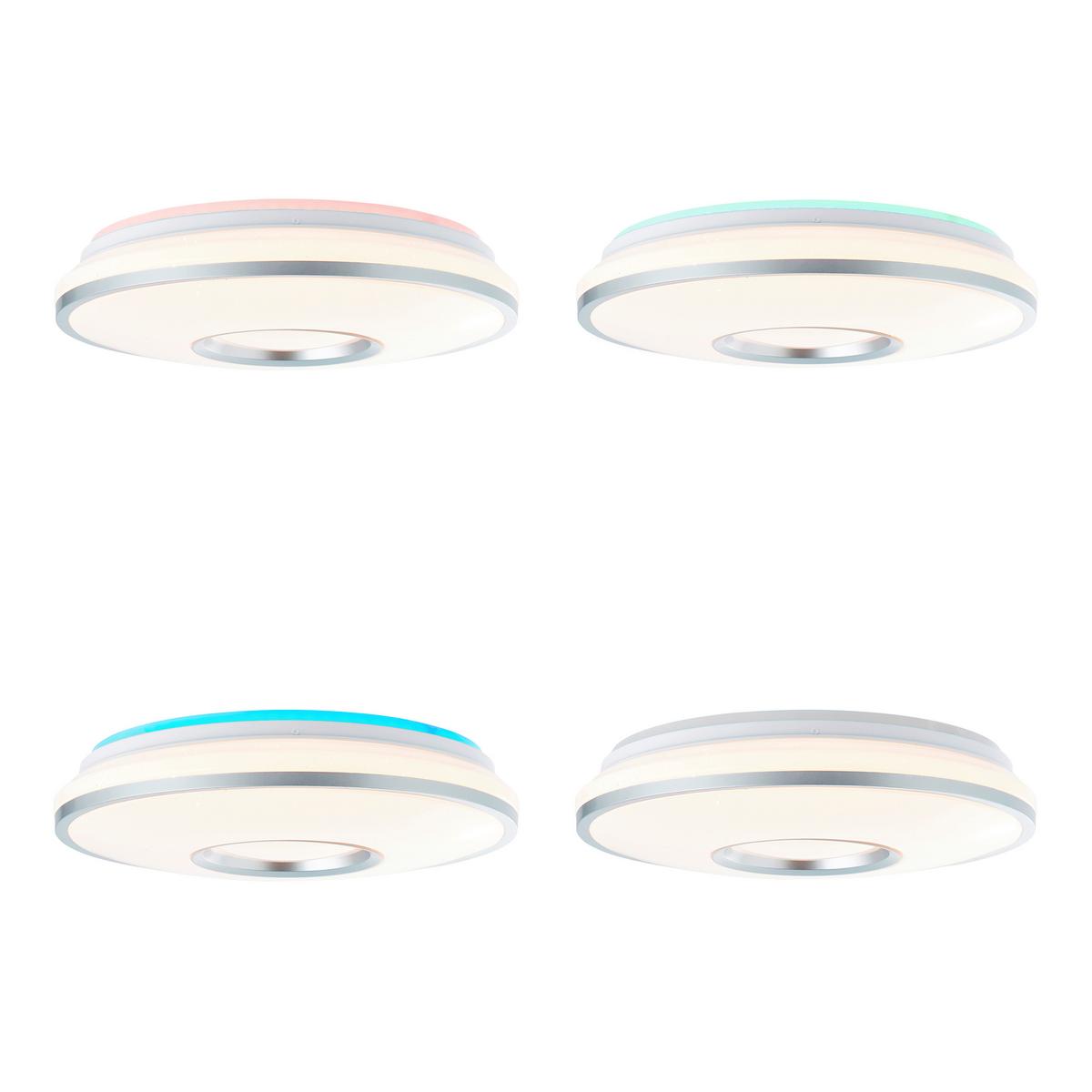 Led-deckenleuchte Visitation Ø 39 Cm Mit Sternenhimmel - Silberfarben/Weiß, Design, Kunststoff/Metall (39/10,3cm) - Brilliant