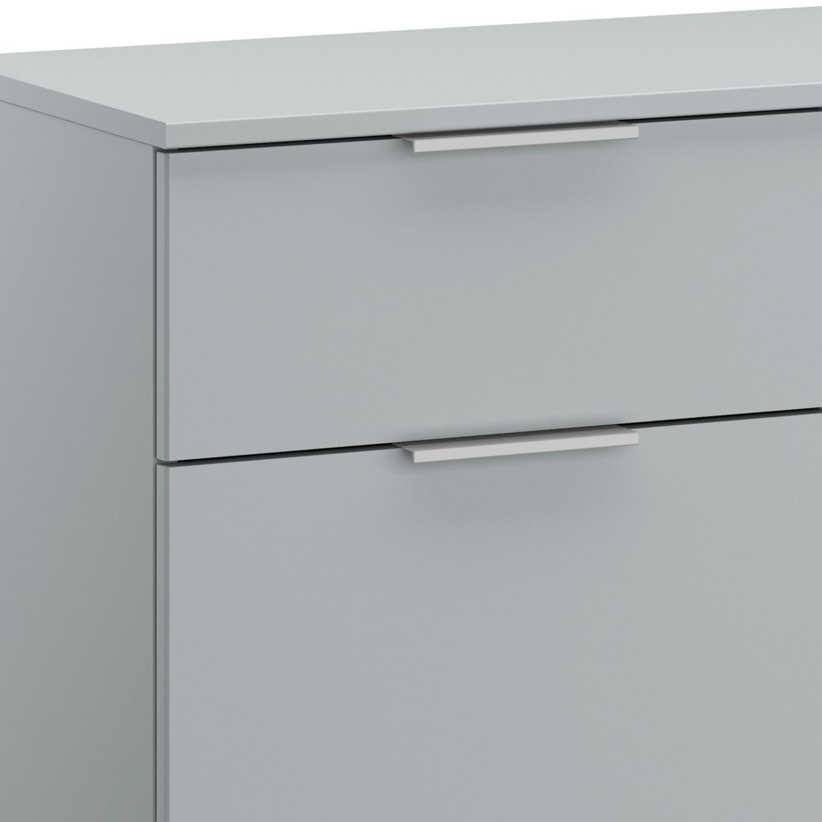 Kommode Mit Soft-Close B: 140 cm Alabama, Seidengrau - Hellgrau/Alufarben, MODERN, Holzwerkstoff (140/81/42cm)