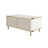 Couchtisch Imaj Goldfarben/beige B: 90 Cm - Beige/Goldfarben, Design, Holzwerkstoff/Metall (90/45/40cm) - Livetastic
