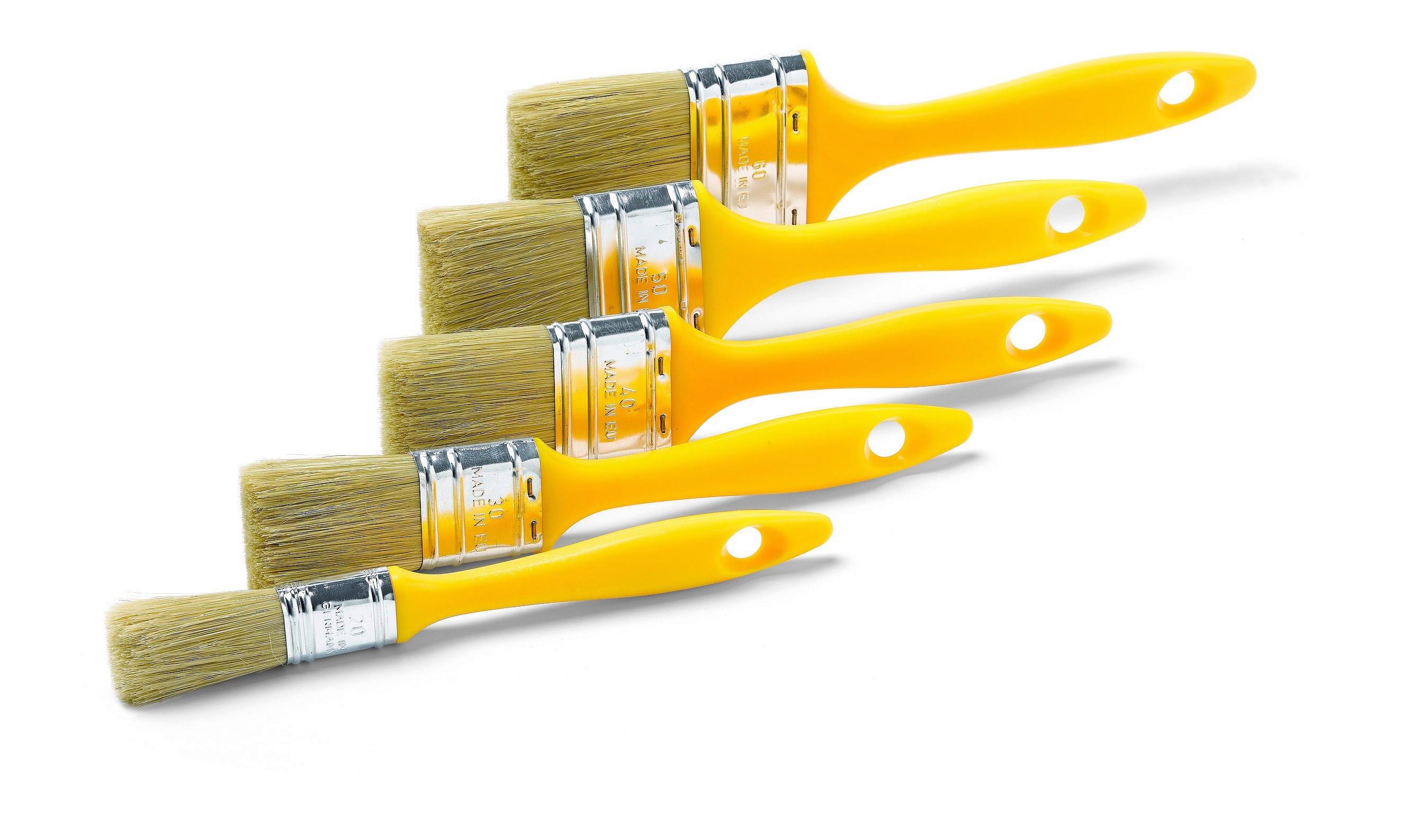 Pinselset S70396 Flachpinselset 5--Teilig - Gelb, Basics, Kunststoff (20cm) - SCHULLER Eh klar