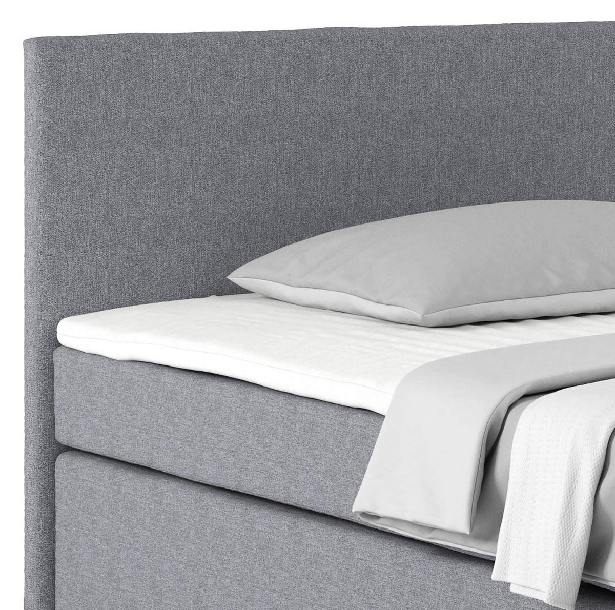Postel Boxspring NERO PL: 140/200cm, šedozelená - barvy chromu/modrošedá, Konvenční, kov/textil (140/200cm)