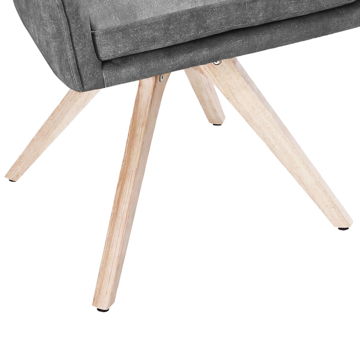 Vierfußstuhl Lisa grau Echtholz Beine - Naturfarben/Grau, KONVENTIONELL, Holz/Textil (62/83/63cm)