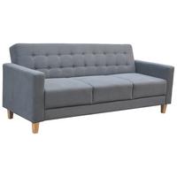3-sitzer-sofa Mit Schlaffunktion Levi Grau - Naturfarben/Grau, MODERN, Holz/Textil (208/85/88cm) - Ondega