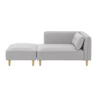 Modulární pohovka FANNY, světle šedá - světle šedá/přírodní barvy, Moderní, dřevo/textil (154/55/73cm) - Bessagi Home