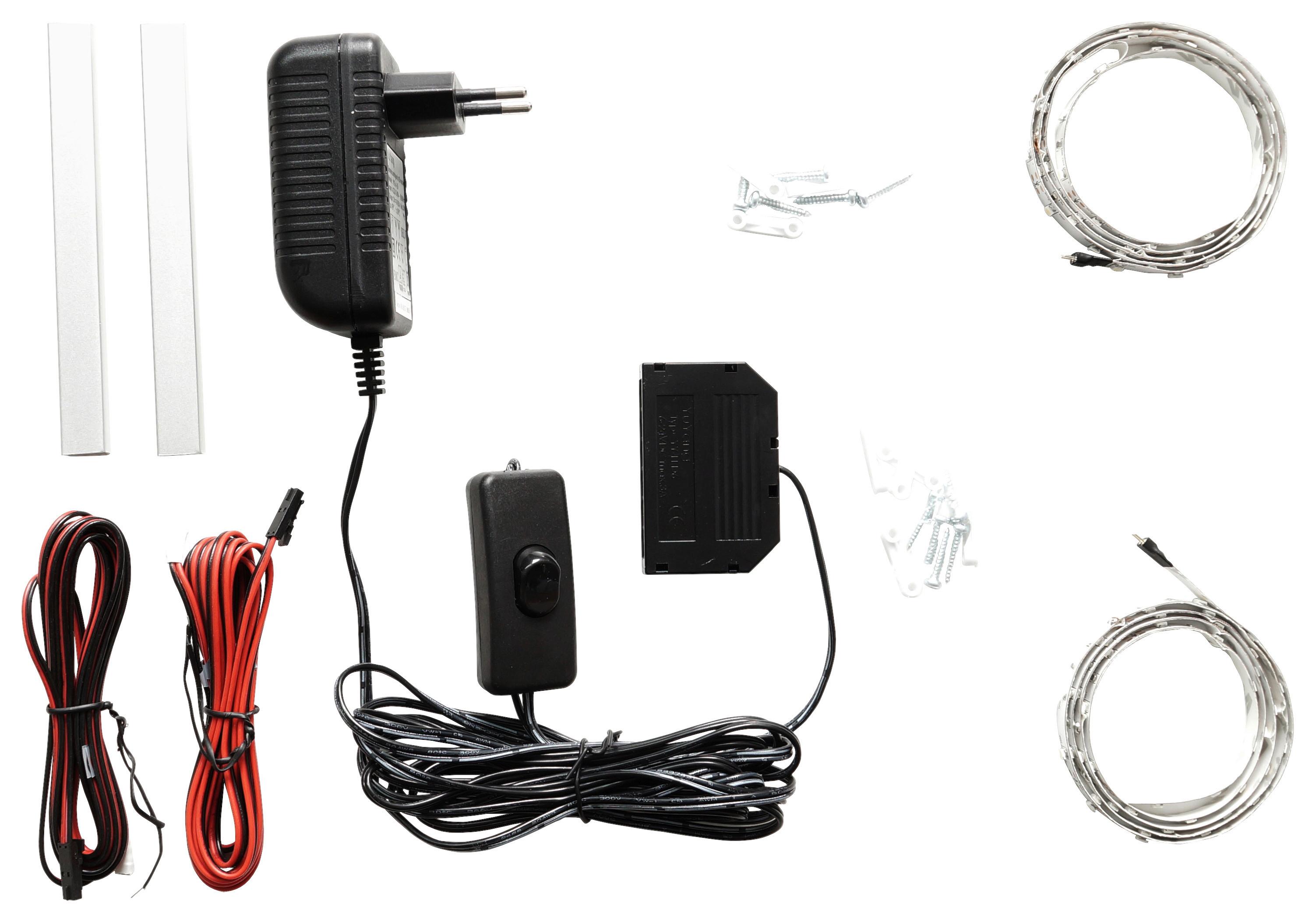Led-stripe Santori Inkl. Netzkabel 2er-Set - Schwarz/Weiß, Design, Kunststoff/Metall (100cm) - Livetastic