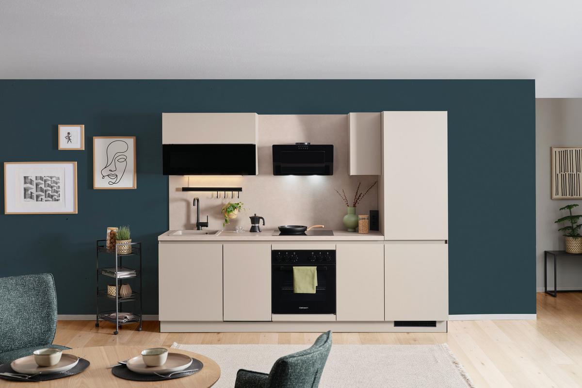 Küchenblock Win - Creme, MODERN, Holzwerkstoff (270cm) - Express-Kuechen