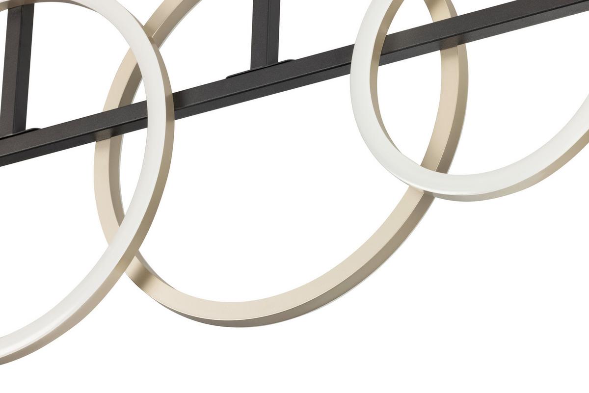 LED-Deckenleuchte, 4000k Carsten - Champagner/Schwarz, Basics, Kunststoff/Metall (95/40/7cm)