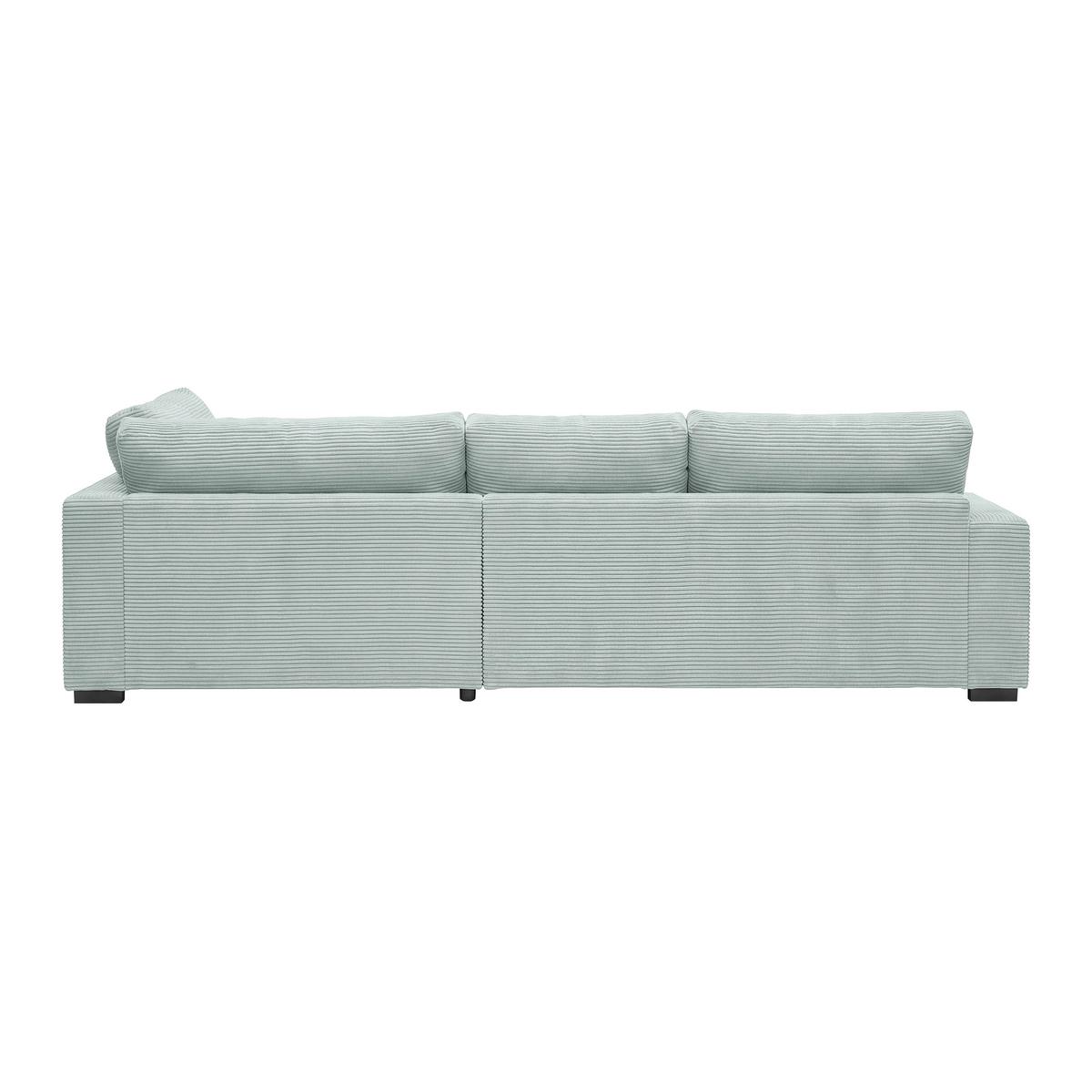 Rohová sedačka PEDRO, pravá, šalvějově zelený manšestr - černá/šalvějově zelená, Moderní, textil/plast (300/190cm) - Mömax