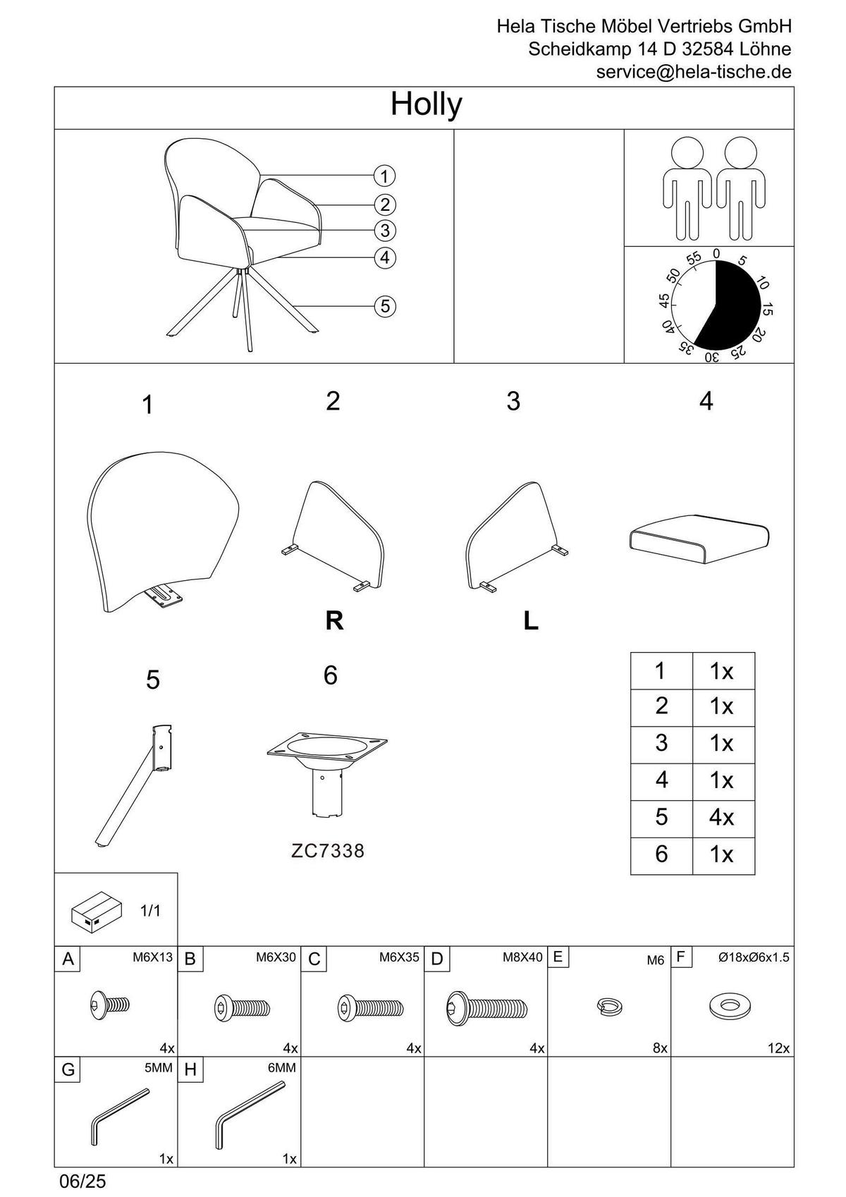 Armlehnstuhl-set Holly S 2er-Set - Rotbraun, MODERN, Textil/Metall (56,5/84/61cm) - MID.YOU