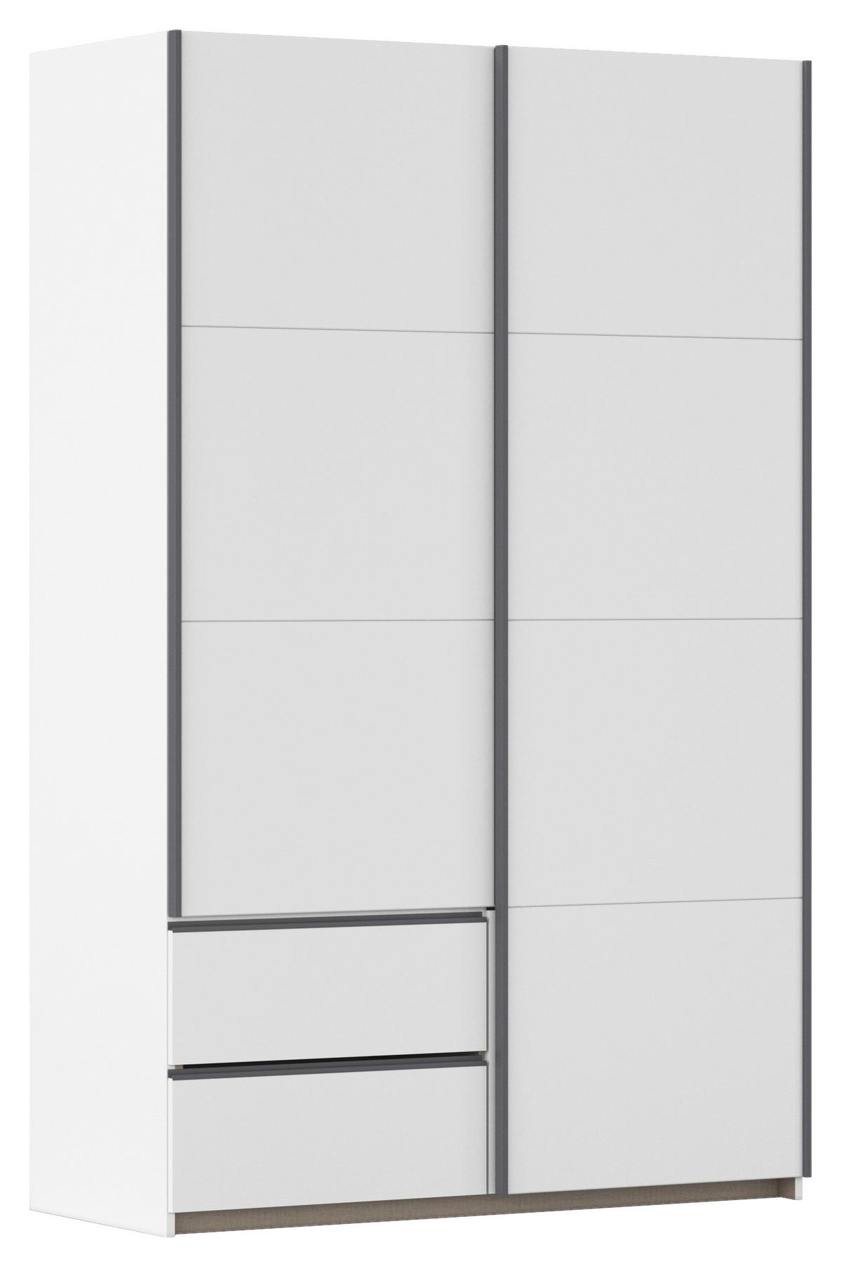 Schwebetürenschrank Stoke Weiß/ Grau B: 131 Cm - Weiß, MODERN, Holzwerkstoff (131/210/59cm) - Rauch Möbel