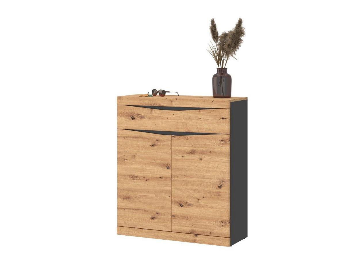 Schuhschrank Turino Eiche Artisan Dekor B: 86 Cm - Eichefarben, MODERN, Holzwerkstoff (86/101,6/40cm)