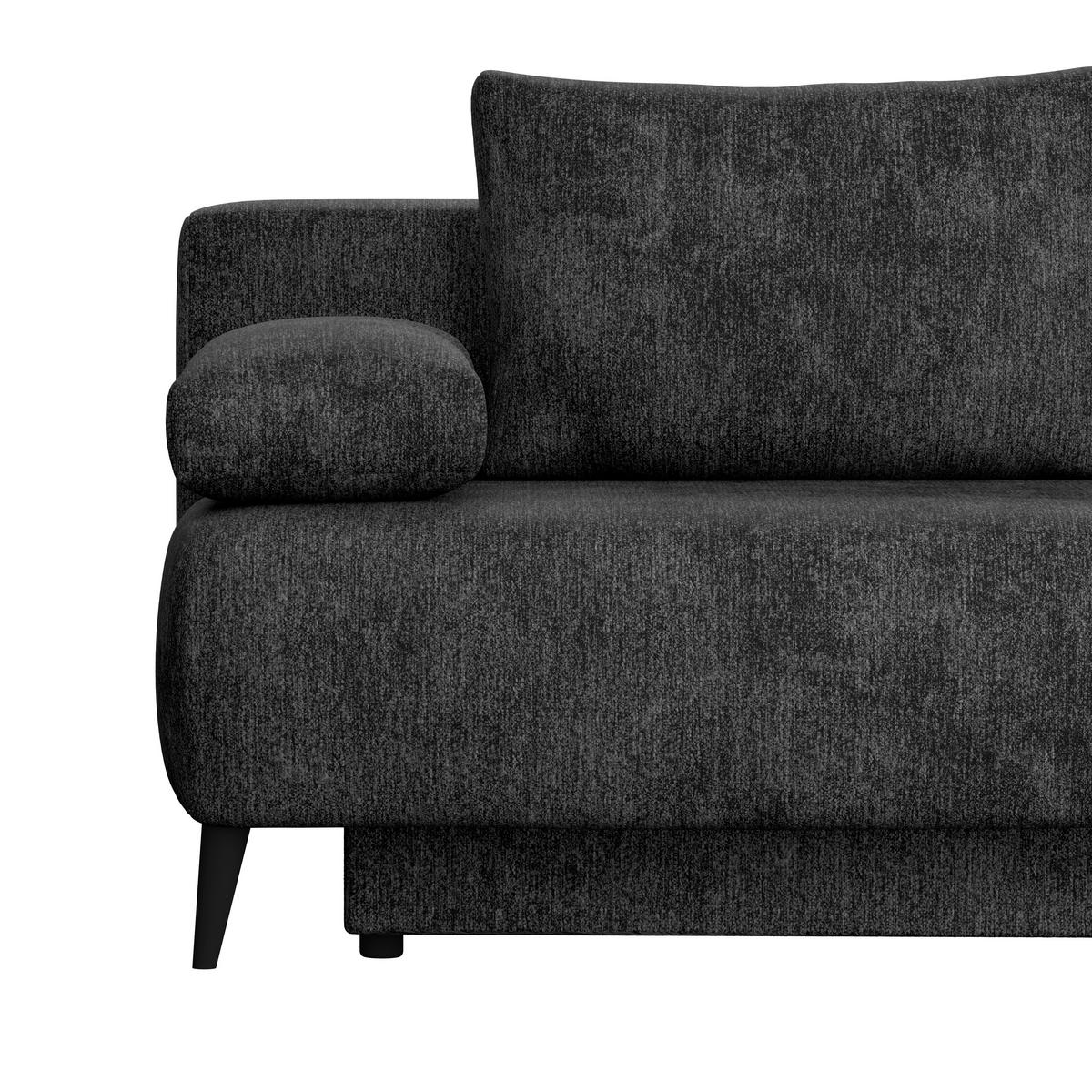 3-sitzer-sofa Mit Schlaffunktion Time Anthrazit - Anthrazit/Schwarz, Trend, Holz/Kunststoff (200/88/100cm)