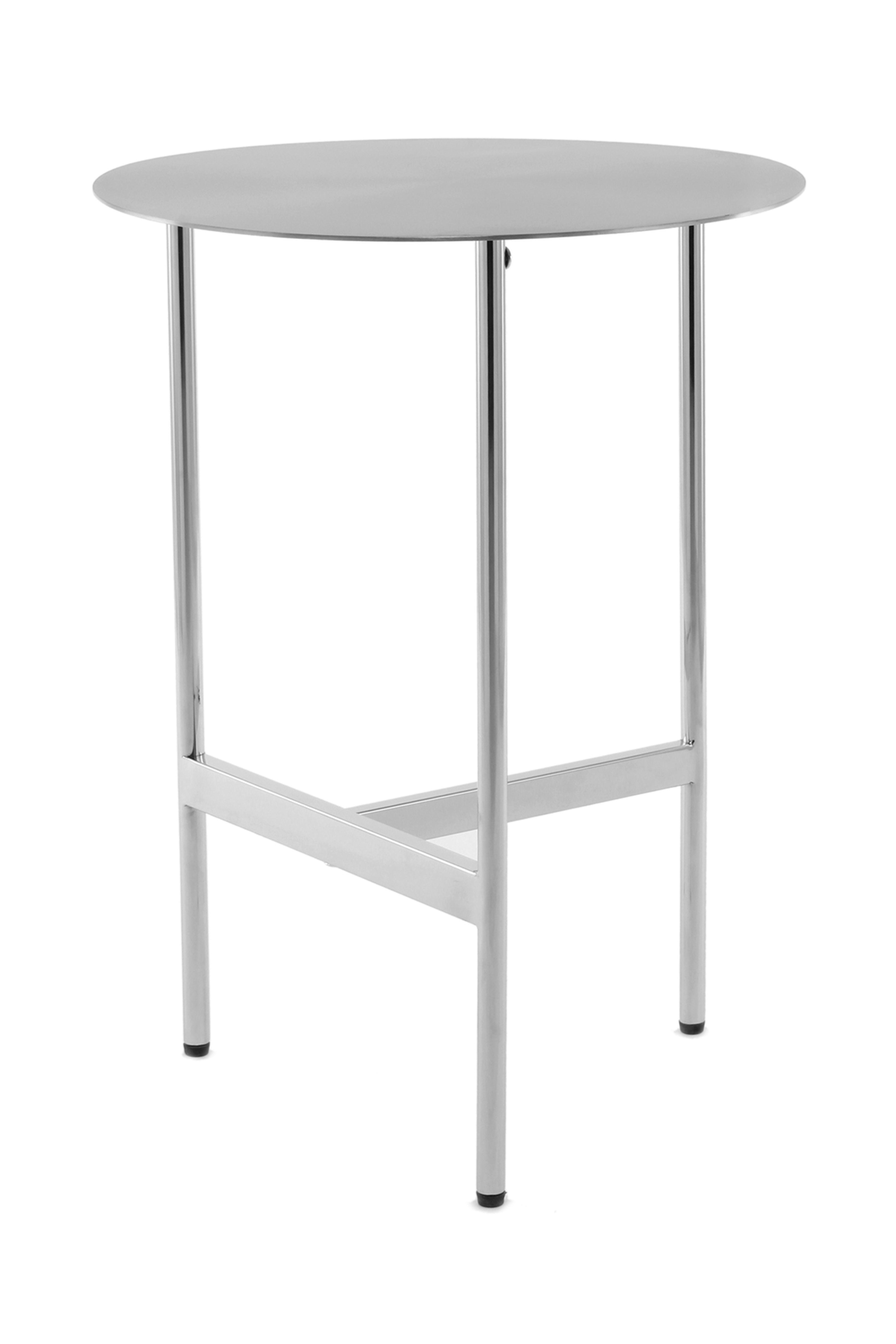 Beistelltisch Pema 100 Silber - Edelstahlfarben, Design, Metall (40/54cm) - Kayoom