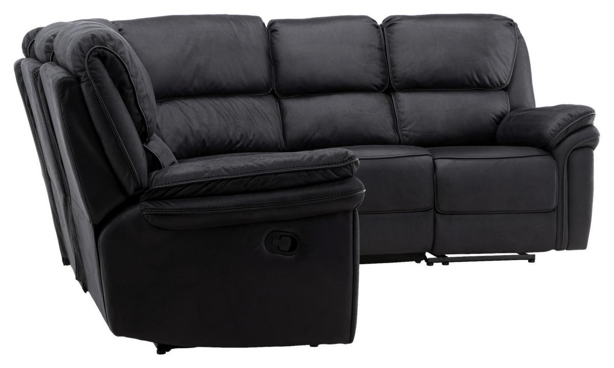 Ecksofa Saranda - Schwarz, Design, Textil (338/338cm) - Livetastic