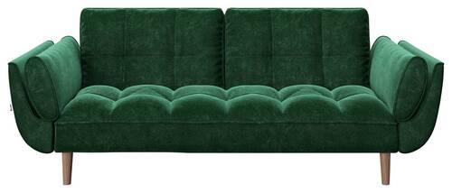 2-Sitzer-Sofa mit Schlaffunkt. Scarlett Grün Samt - Walnussfarben/Grün, KONVENTIONELL, Textil (215/81,5/84,5cm) - Playboy