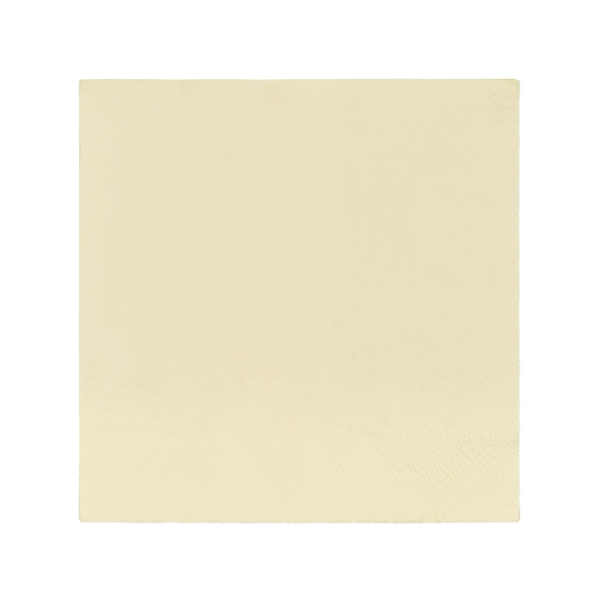 Serviette Lavenia Einfarbig Creme 50 Stk., 33x33 cm - Creme, MODERN, Papier (33/33cm) - Luca Bessoni