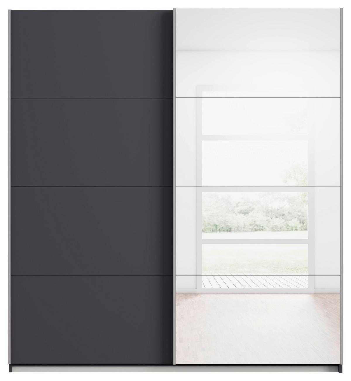 Schwebetürenschrank Subito - Silberfarben/Graphitfarben, MODERN, Holzwerkstoff (181/197/61cm) - Rauch Möbel