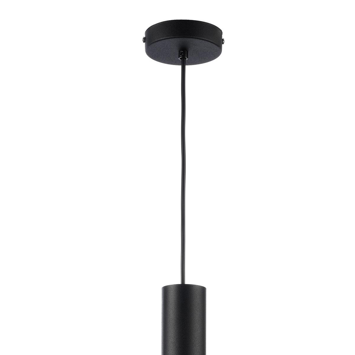 Hängeleuchte Schwarz D: 10 Cm 22w - Schwarz, Design, Metall (10/90cm)