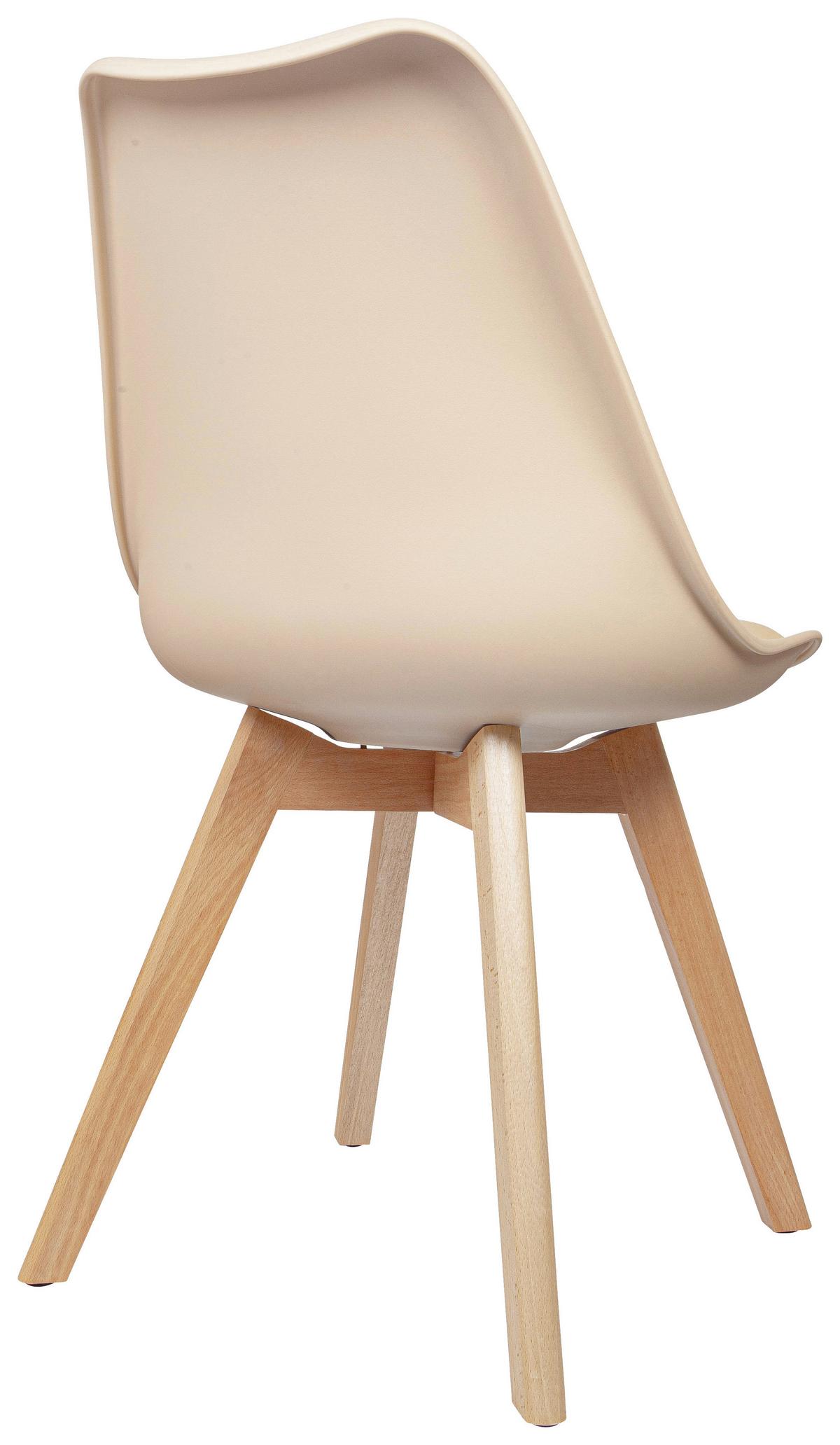 Stuhl-Set 4er Scandi Buche Dekor/Beige - Beige/Buchefarben, MODERN, Holz/Textil (48/87/56cm) - MID.YOU
