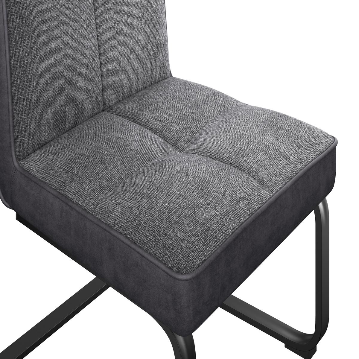 Schwingstuhl Pag - Schwarz/Grau, KONVENTIONELL, Textil/Metall (49/91/60cm) - MID.YOU