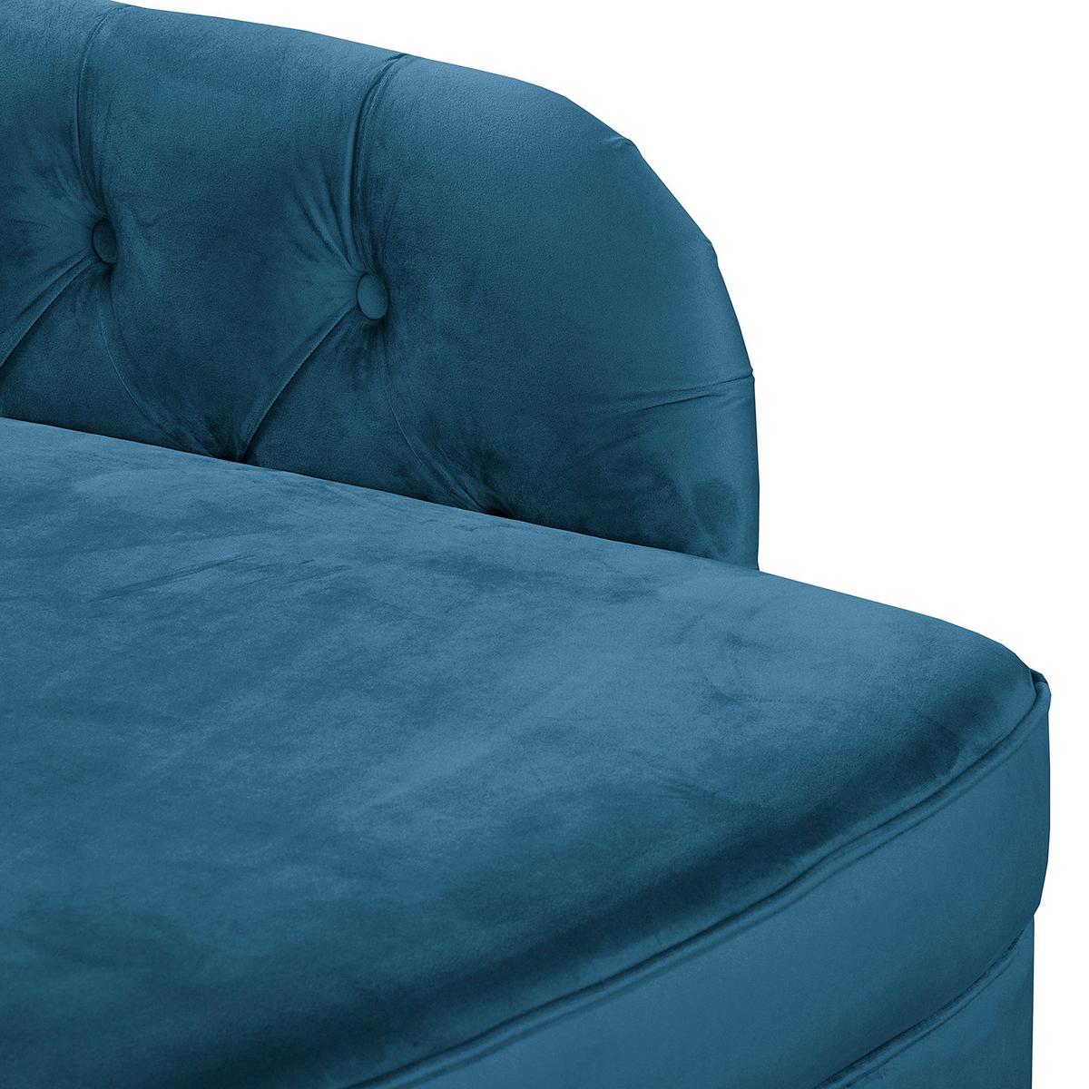 Récamiere Pako Dunkelblau B: 185cm - Braun/Dunkelblau, Design, Textil (185/93/75cm) - Livetastic