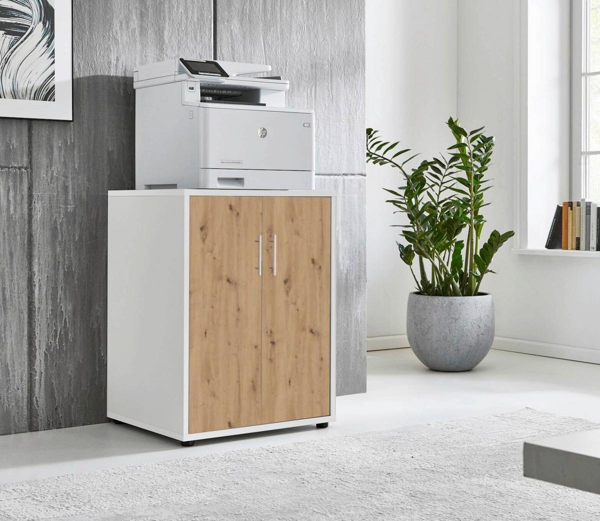 AKTENSCHRANK OFFICE EDITION - Weiß/Eiche Artisan, MODERN, Holzwerkstoff (54/74/50cm) - MID.YOU