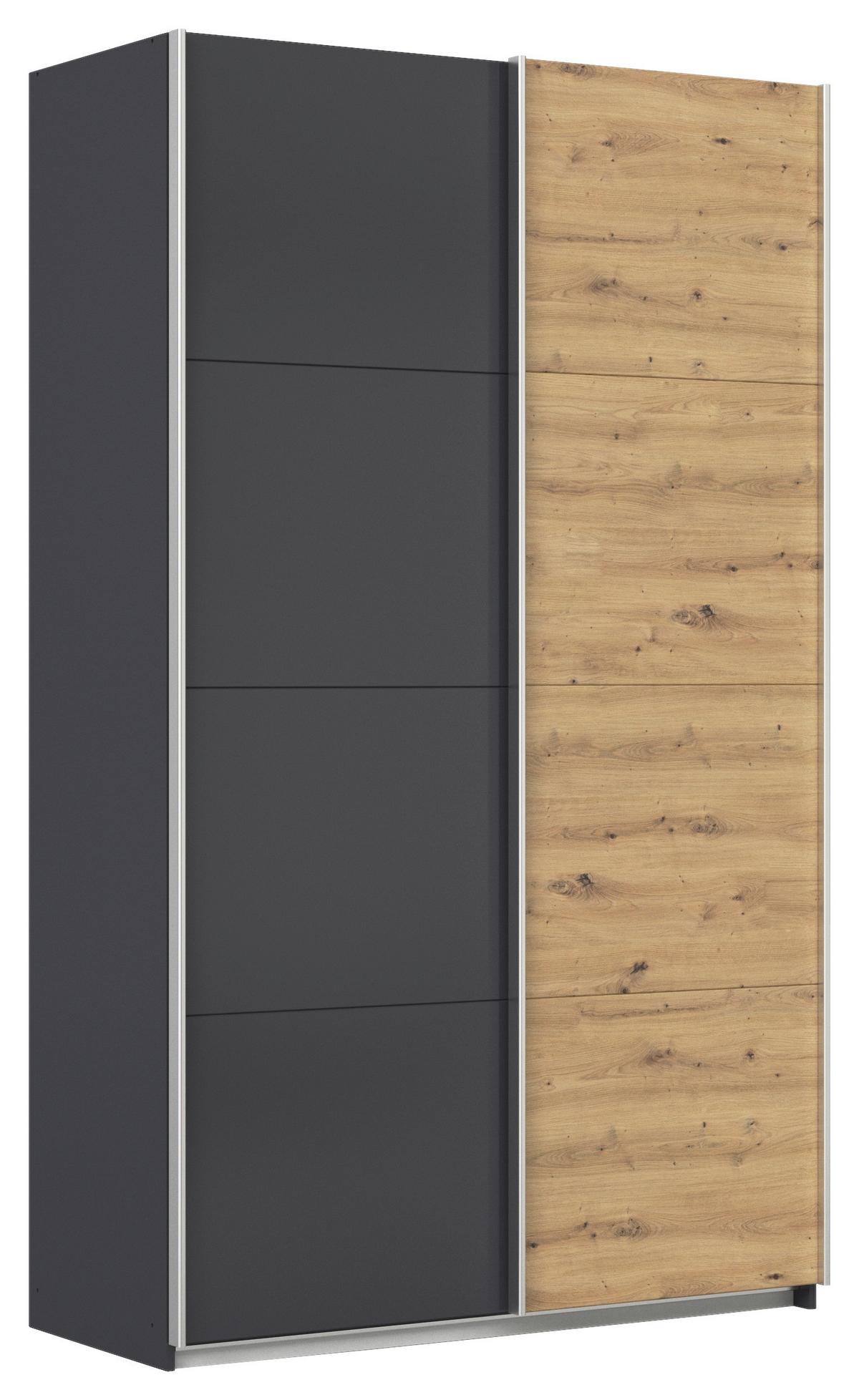 Schwebetürenschrank Feldkirch 136 Maxihöhe - Anthrazit/Eiche Artisan, MODERN, Holzwerkstoff (136/229/62cm)
