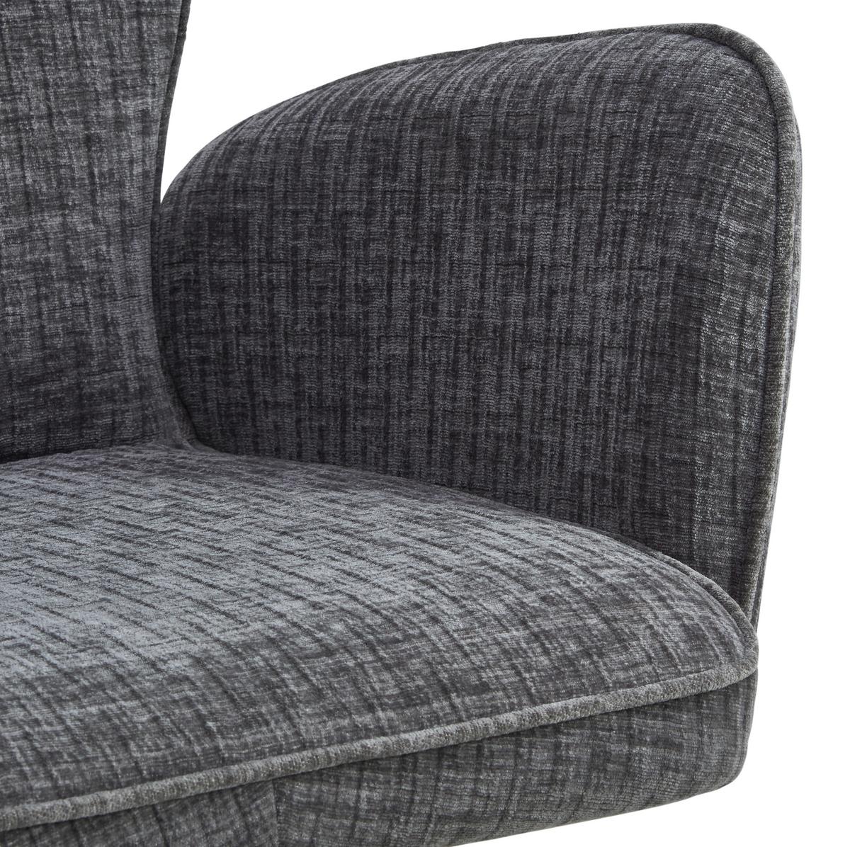 Armlehnstuhl Xilo Grau/schwarz Gepolstert - Schwarz/Grau, LIFESTYLE, Holz/Textil (60/89/63cm) - MID.YOU