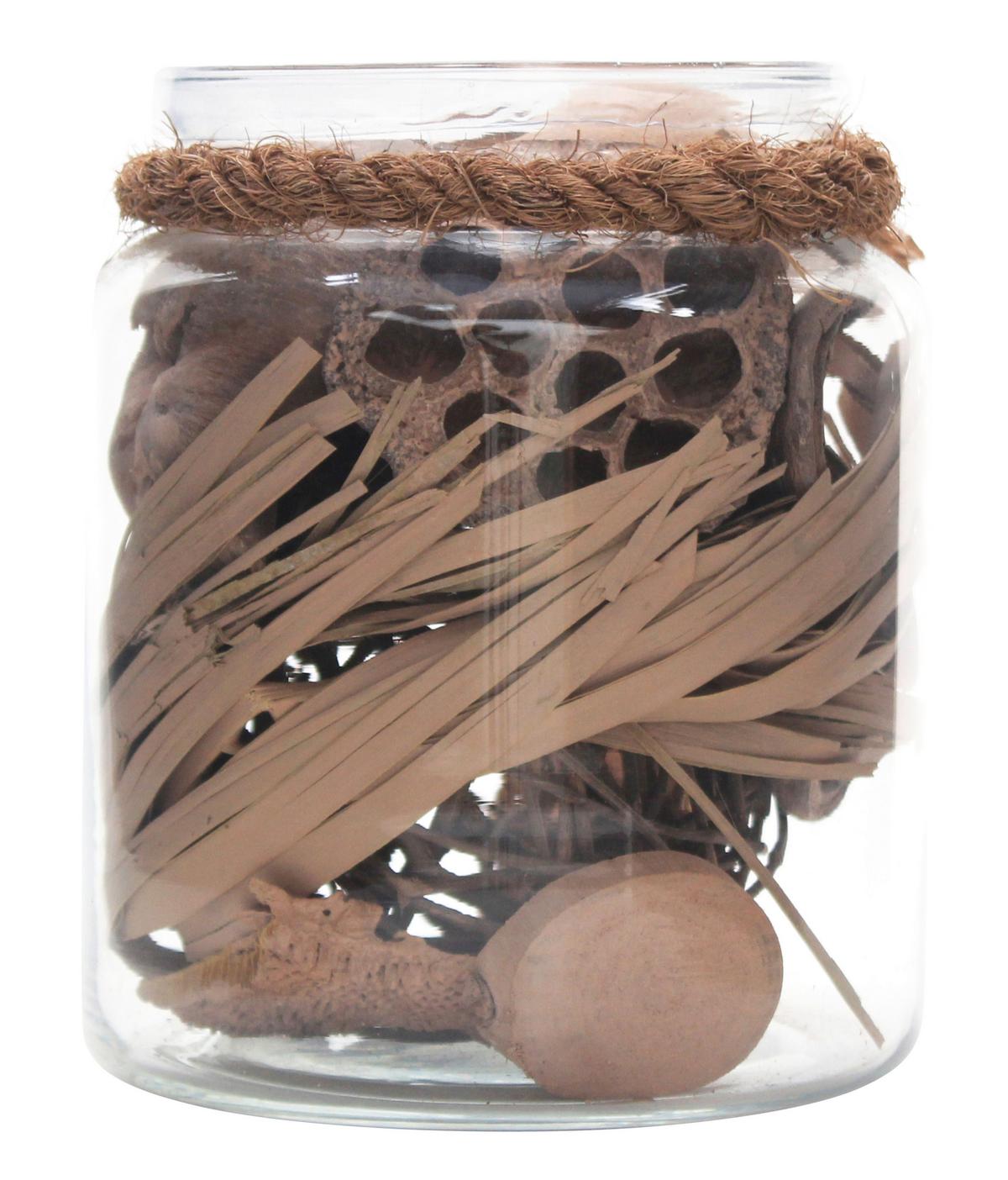 Dekoglas Flora Braun, 13,5x16,5 cm - Braun, LIFESTYLE, Glas/Naturmaterialien (13,5/16,5/13,5cm) - Kayoom