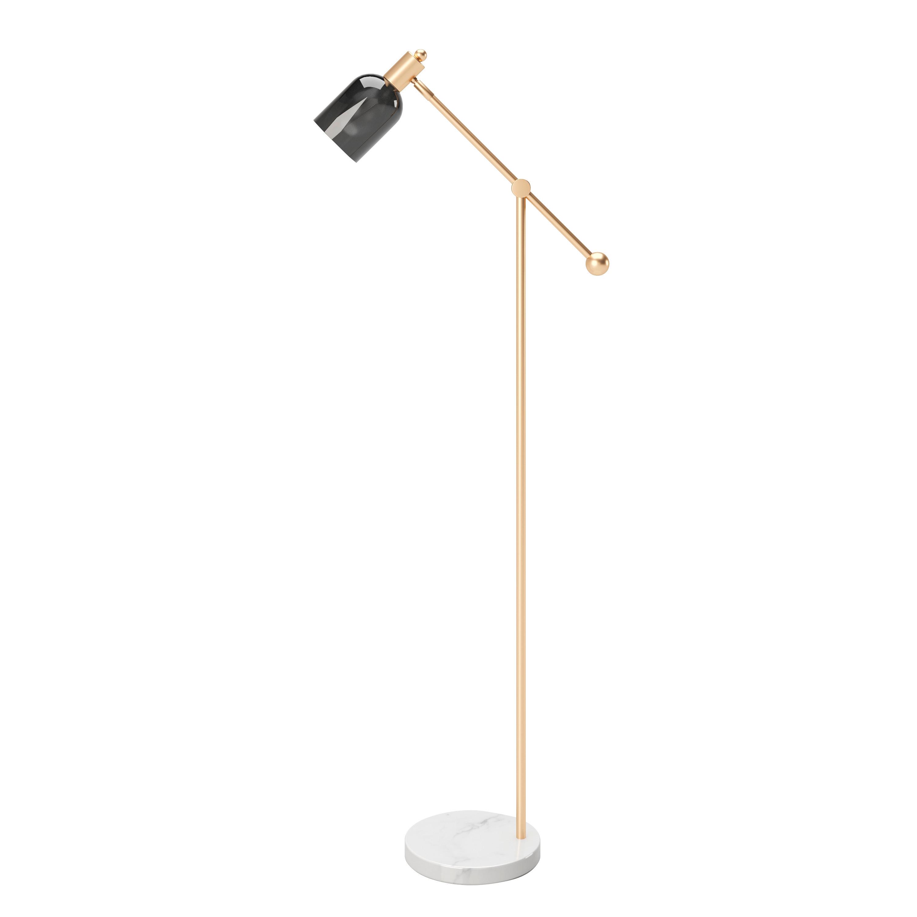 Stehleuchte Amber Schwarz / Gold - Goldfarben/Schwarz, Basics, Glas/Stein (30/148/97cm) - Playboy