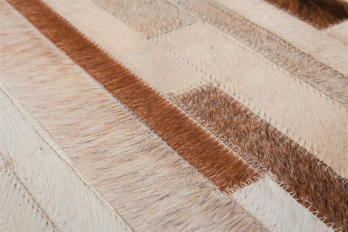 Flachwebteppich Creme, ca. 80x150 cm - Creme, Design, Leder (80/150cm) - Kayoom