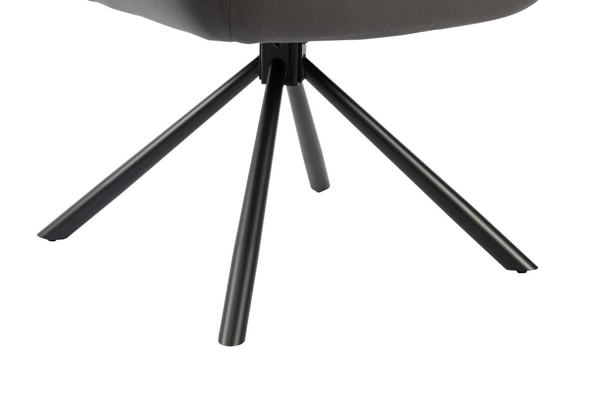Armlehnstuhl Verona Grau B: 60 cm - Schwarz/Grau, MODERN, Textil/Metall (60ml) - MID.YOU