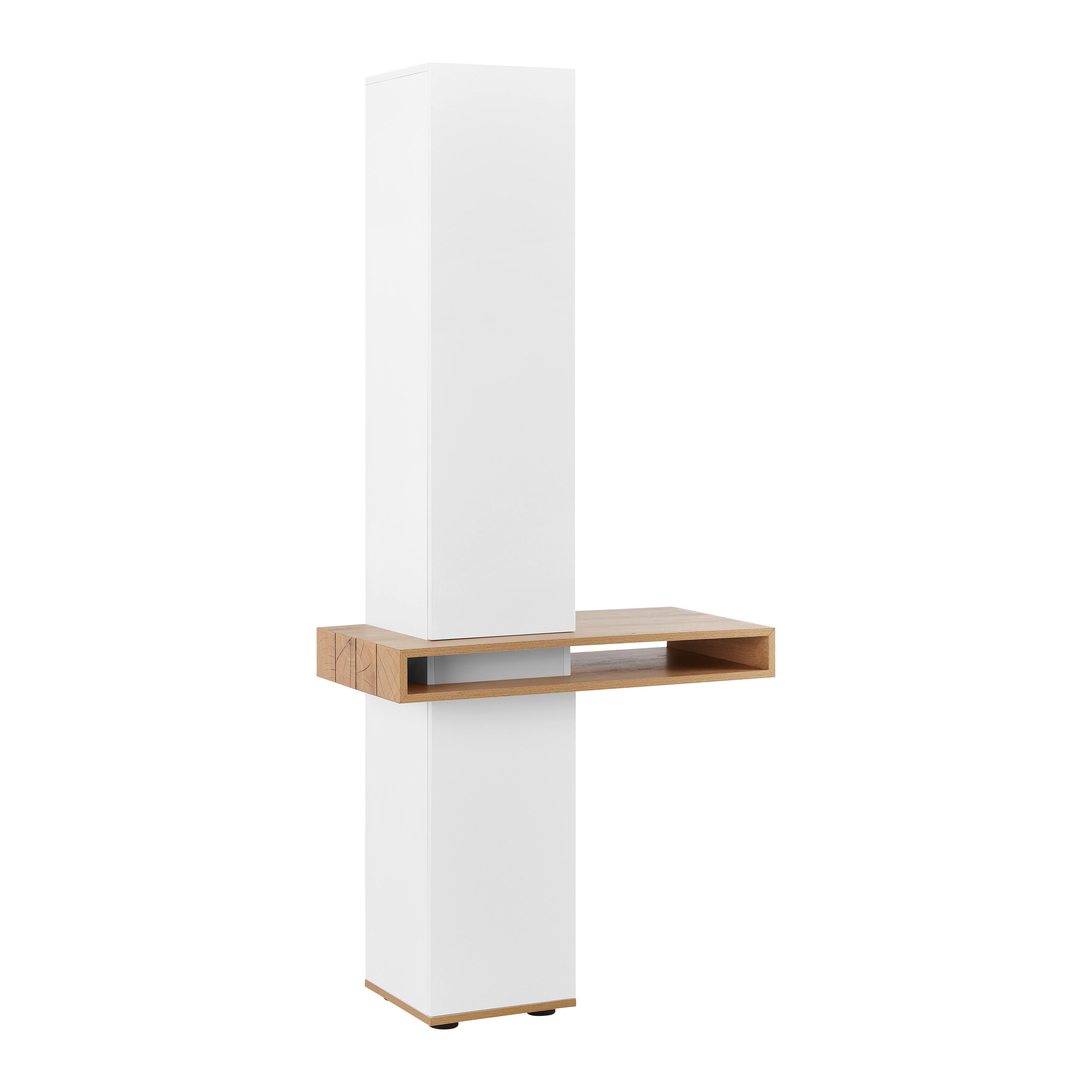 Předsíň Cara - bílá/barvy dubu, Moderní (80/180/40cm) - Bessagi Home