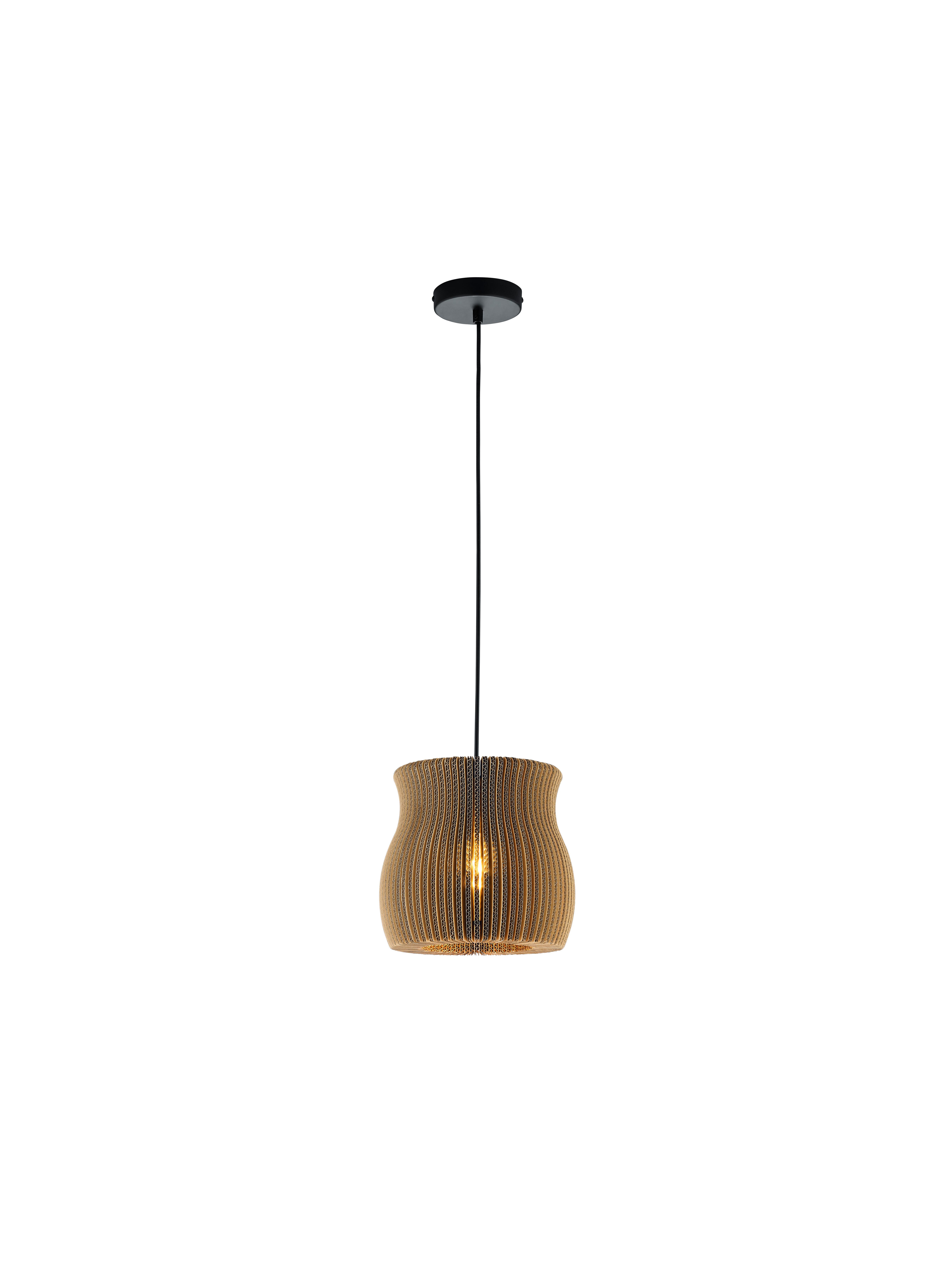 Hängeleuchte 20583/1-20 - Naturfarben, Design, Wellpappe (ø 28/150cm) - Hell