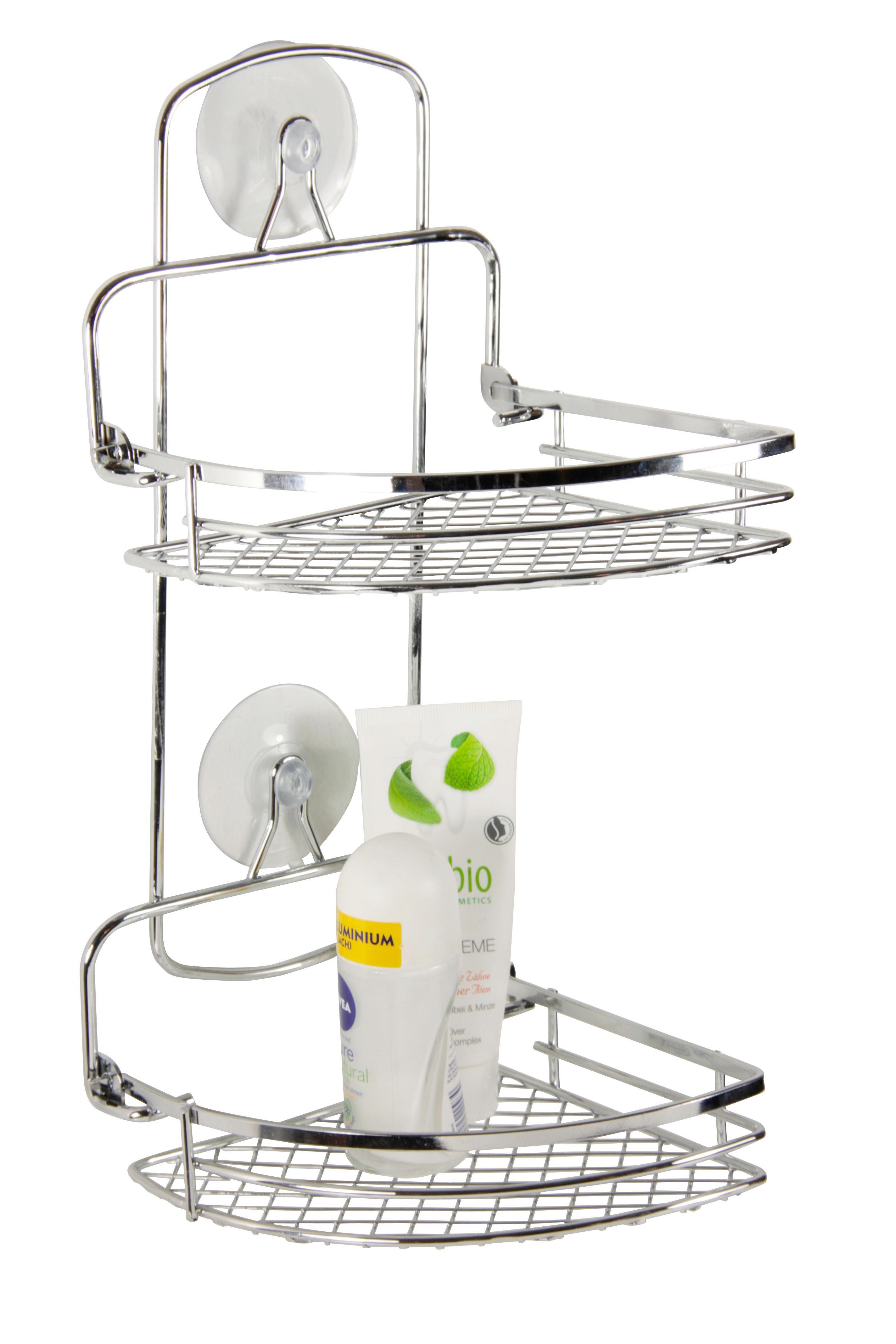 Duschregal Milano - Silberfarben, KONVENTIONELL, Metall (16,5/36/16,5cm) - Ombra