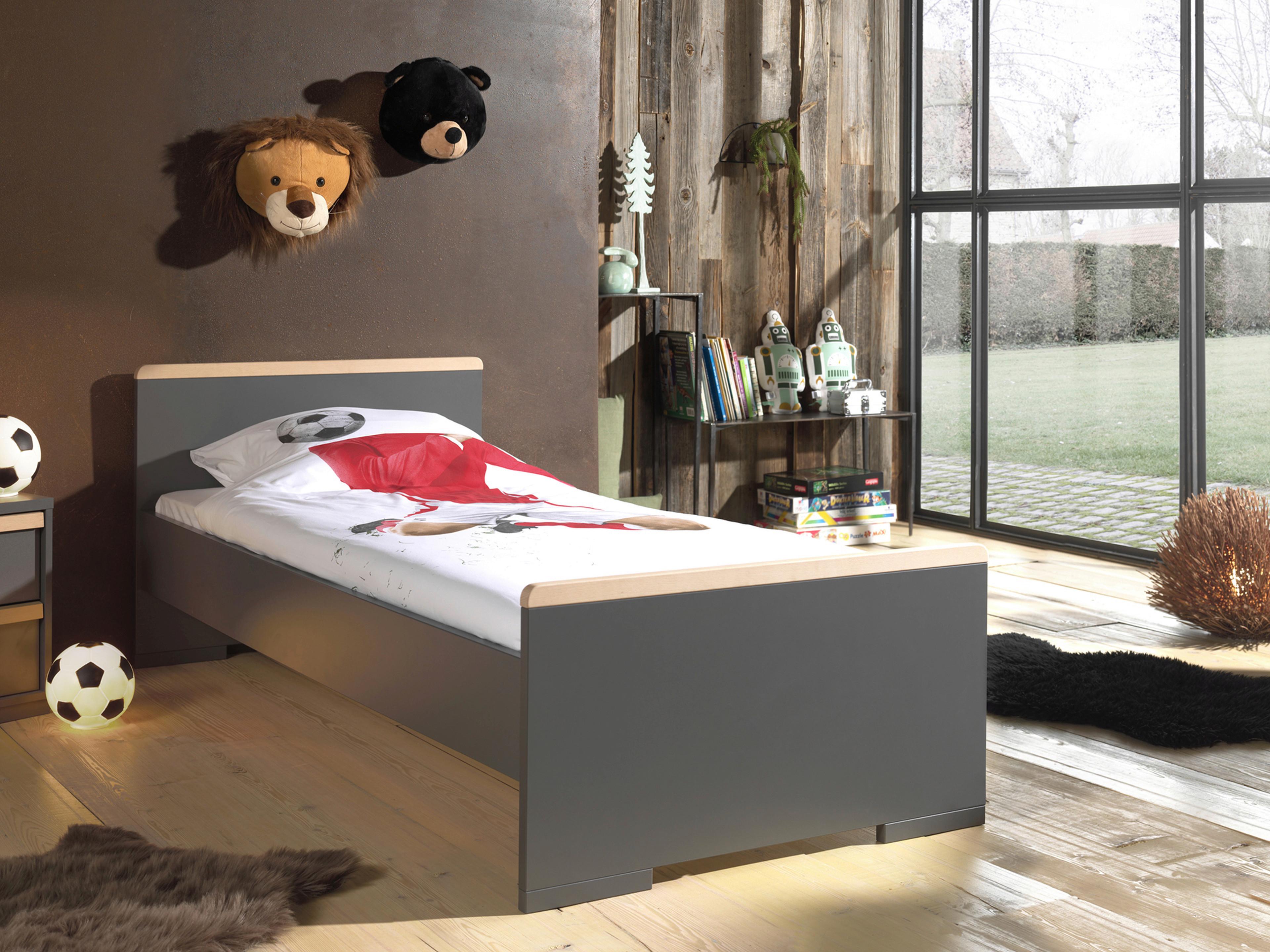 Bett 90x200 London Anthrazit - Anthrazit, MODERN, Holzwerkstoff (90/200cm) - MID.YOU