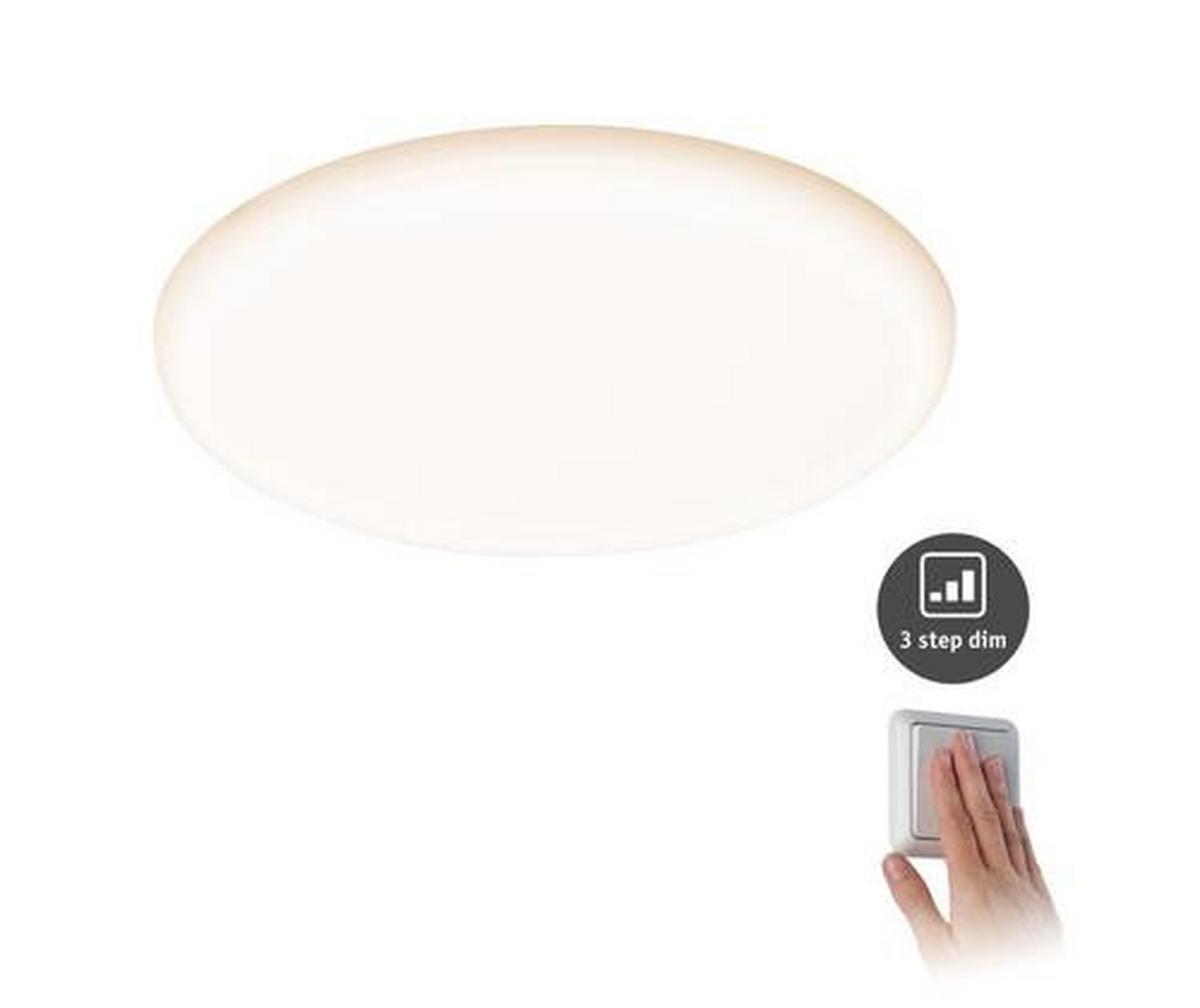 LED-Paneel Ø 21,5 cm dimmbar Mit 3 Helligkeitstufen - Weiß, Basics, Kunststoff (21,5/1cm) - Paulmann