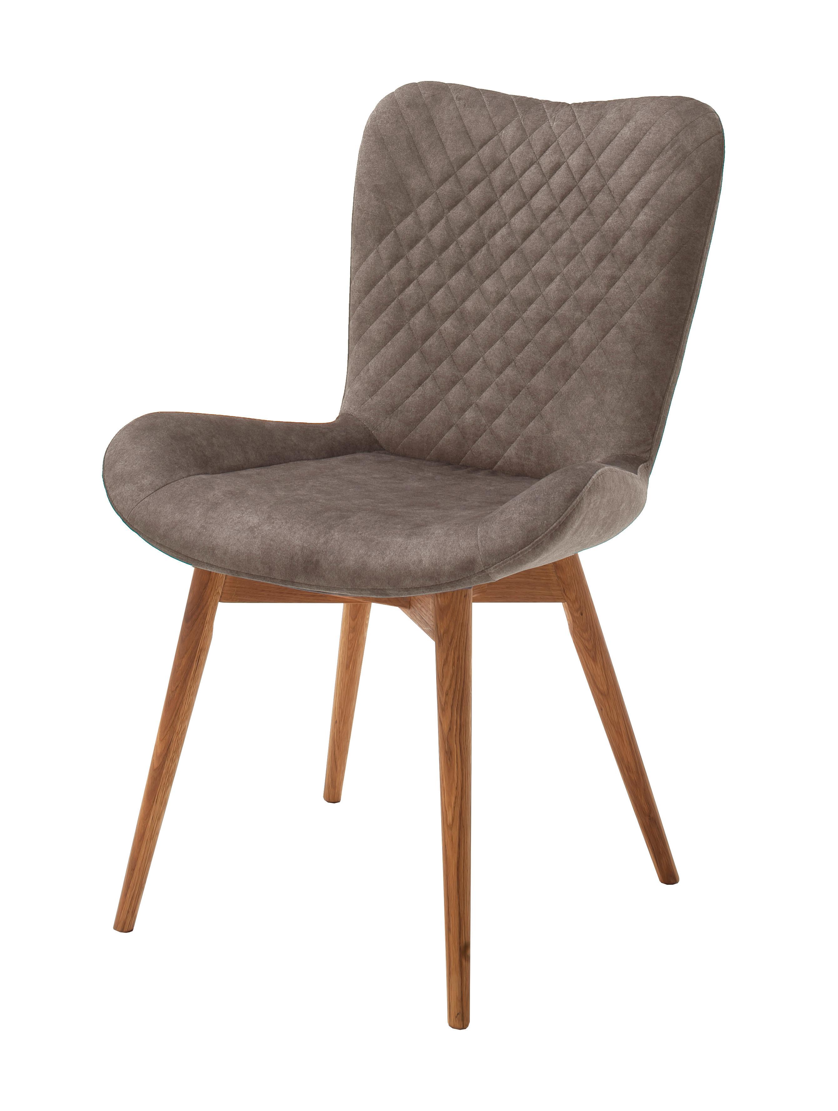 Stuhl Sarander Cappuccino Echtholz-Beine - Wildeiche/Cappuccino, Basics, Holz/Textil (58/88/67cm) - MID.YOU