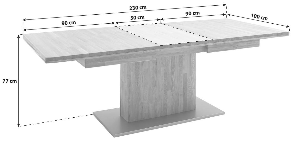 Esstisch Ausziehbar Ravello 180-230x100 Cm Grau/eiche - Eiche Bianco/Grau, Design, Holz/Holzwerkstoff (180-230/100/77cm) - Livetastic