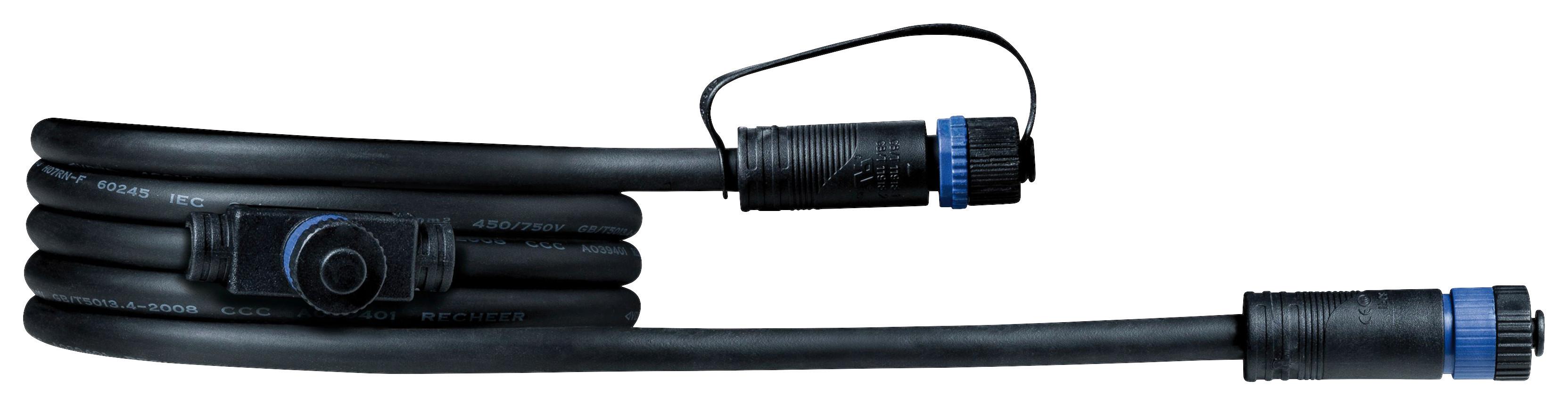 Verlängerungskabel Plug & Shine 2 M Outdoor - Schwarz, Basics, Kunststoff (200cm) - Paulmann