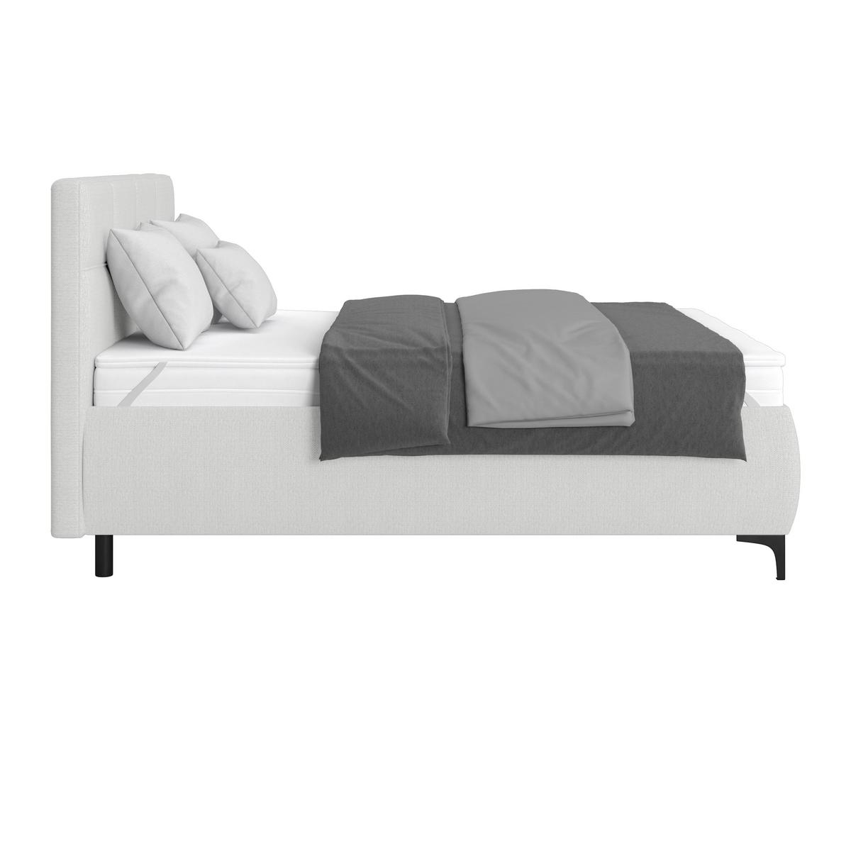 Polsterbett Zeni 140 - Creme/Schwarz, KONVENTIONELL, Holz/Textil (140/200cm)