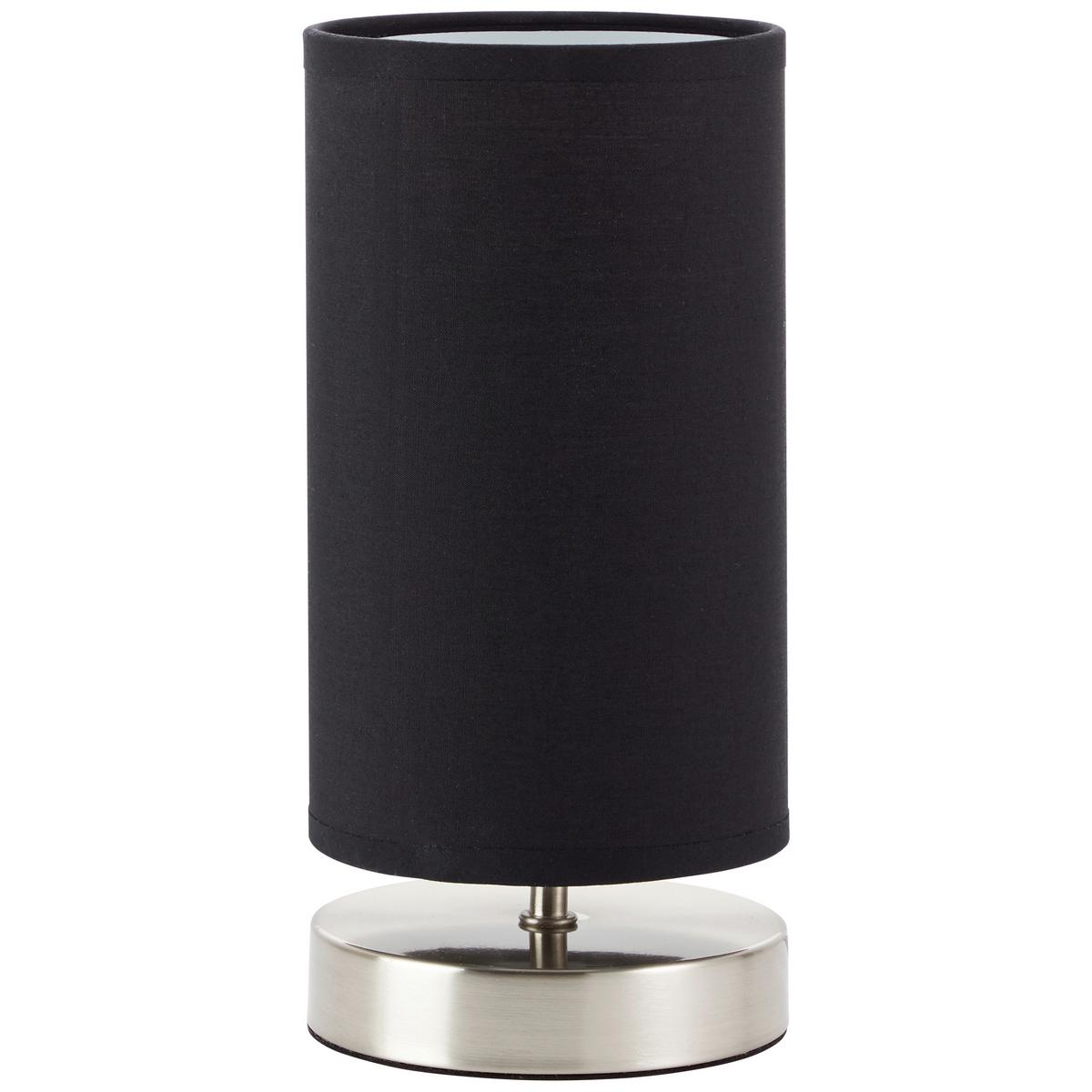 Tischleuchte 13247/06 Clarie - Silberfarben/Schwarz, KONVENTIONELL, Textil/Metall (12/25,5cm) - Brilliant
