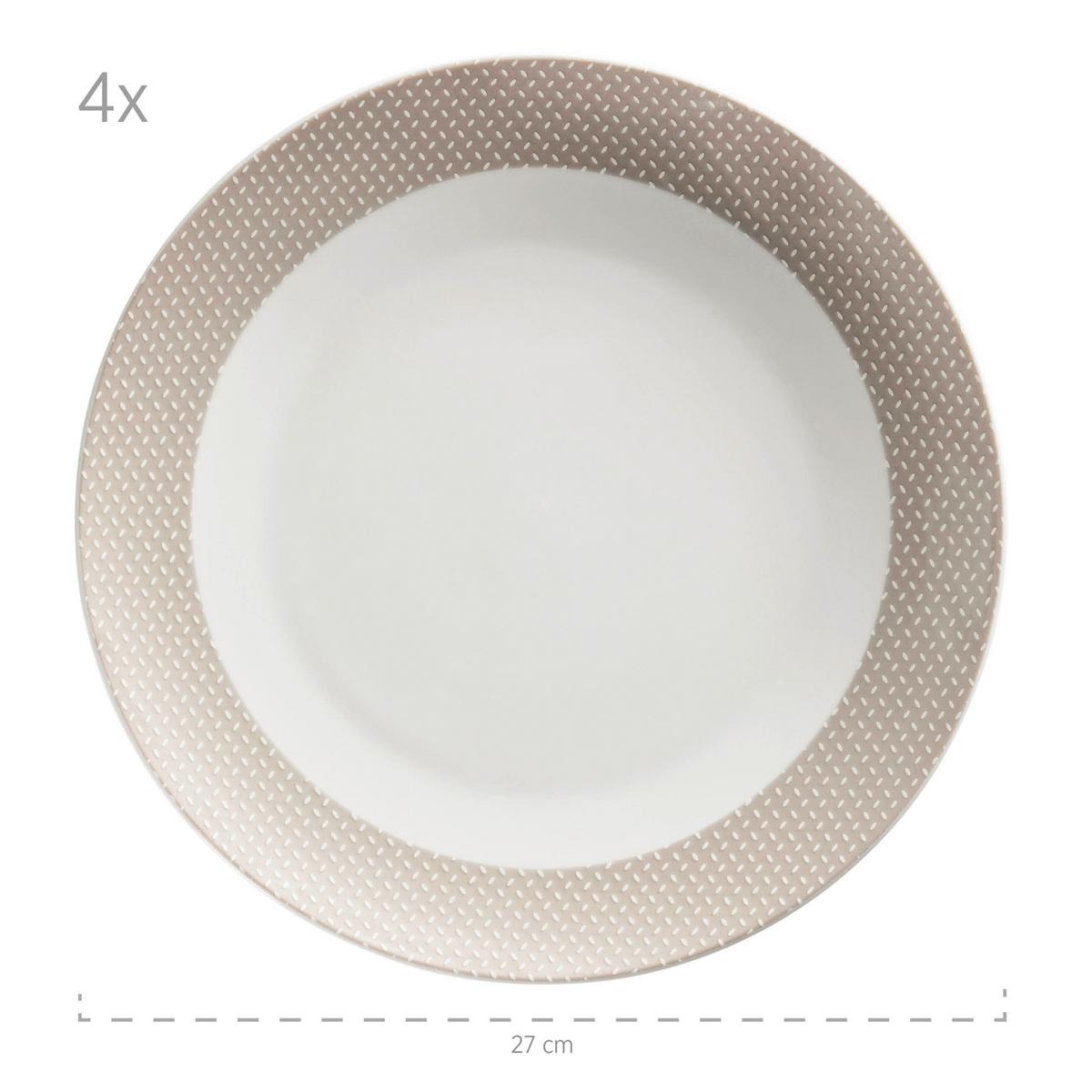 Kombiservice Beige 4 Personen 16-Teilig - Beige, Basics, Keramik - Mäser