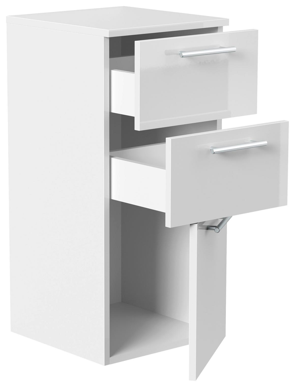 MIDISCHRANK Weiß Hochglanz B: 35,2cm - Weiß Hochglanz, Basics, Holzwerkstoff (35,2/75/36,8cm) - MID.YOU