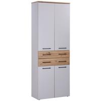 Skriňa na dokumenty KONTOR K6 - sivá/farba duba, Modern, kompozitné drevo (80/220/38cm)