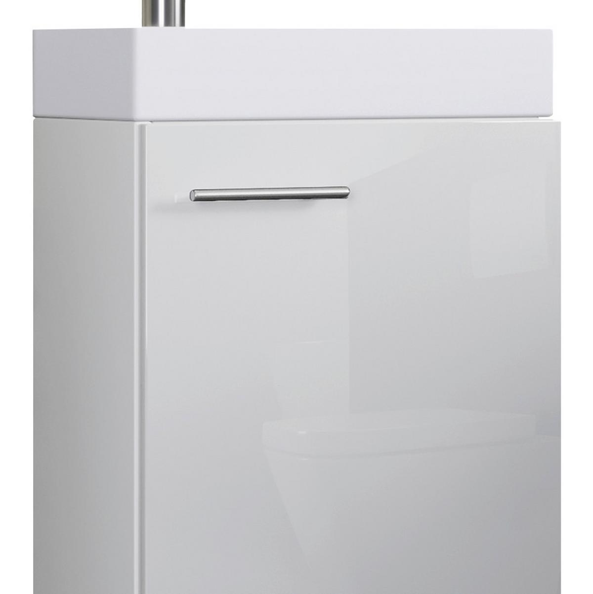 Badmöbel-Set Gäste WC 3-Tlg. Slito B: 41 cm Weiß - Weiß, KONVENTIONELL, Keramik/Holzwerkstoff (41cm) - MID.YOU