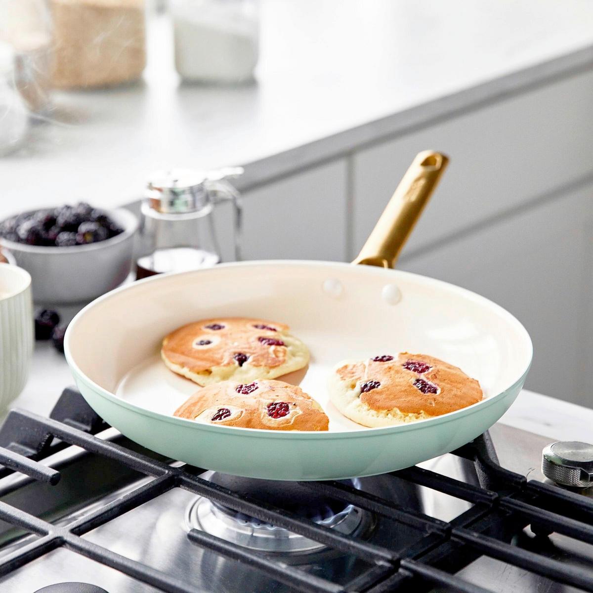 Pfannenset Padova Reserve Weiß/Gold/Hellgrün D:20/26cm - Goldfarben/Weiß, Basics, Metall (20 & 26cm) - GreenPan