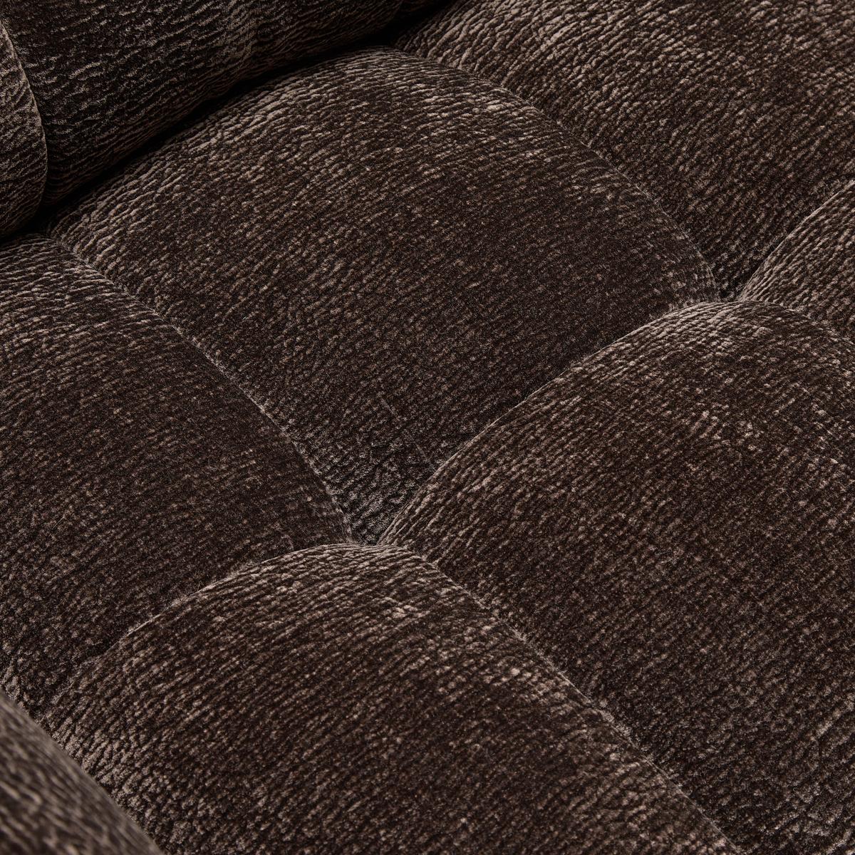 Veľká pohovka PANDA, tmavohnedá ženilka - čierna/tmavohnedá, Modern, textil/plast (218/81/104cm) - Mömax